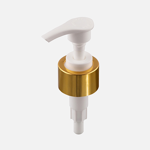 White Regular Lotion Pump With Screw Lock - Plastic, 24/410 Size, White Color | Rigid Design, Ergonomic Use, 8ml Capacity, Secure Screw Lock