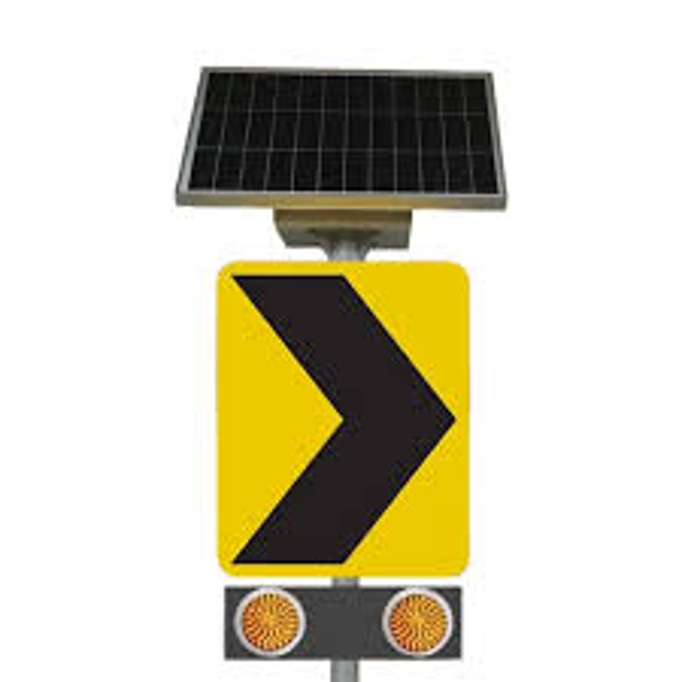 Solar Chevron Sign - Color: Black And Yellow
