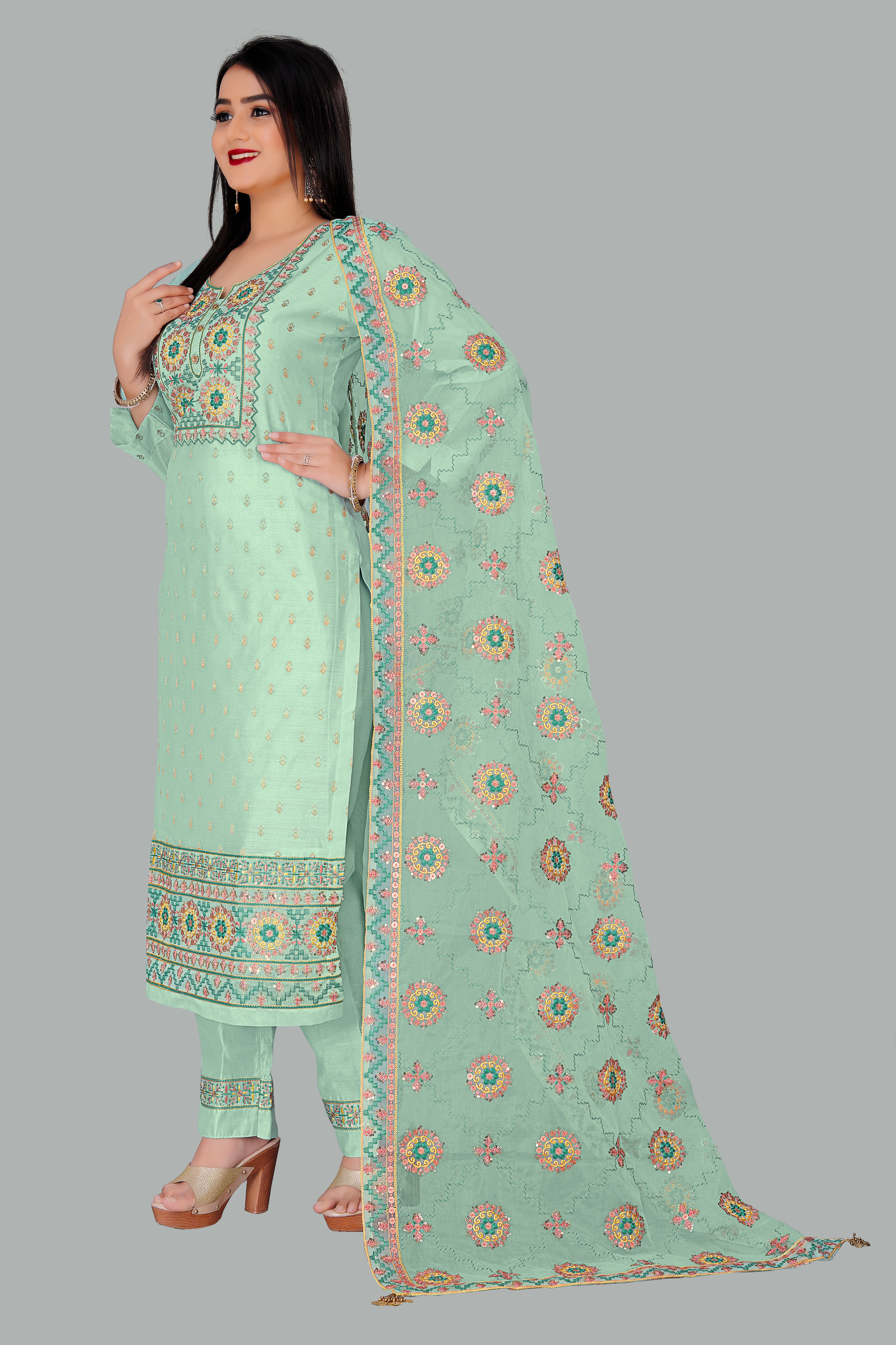 Modal Chanderi Designer Suit By V.b.sons