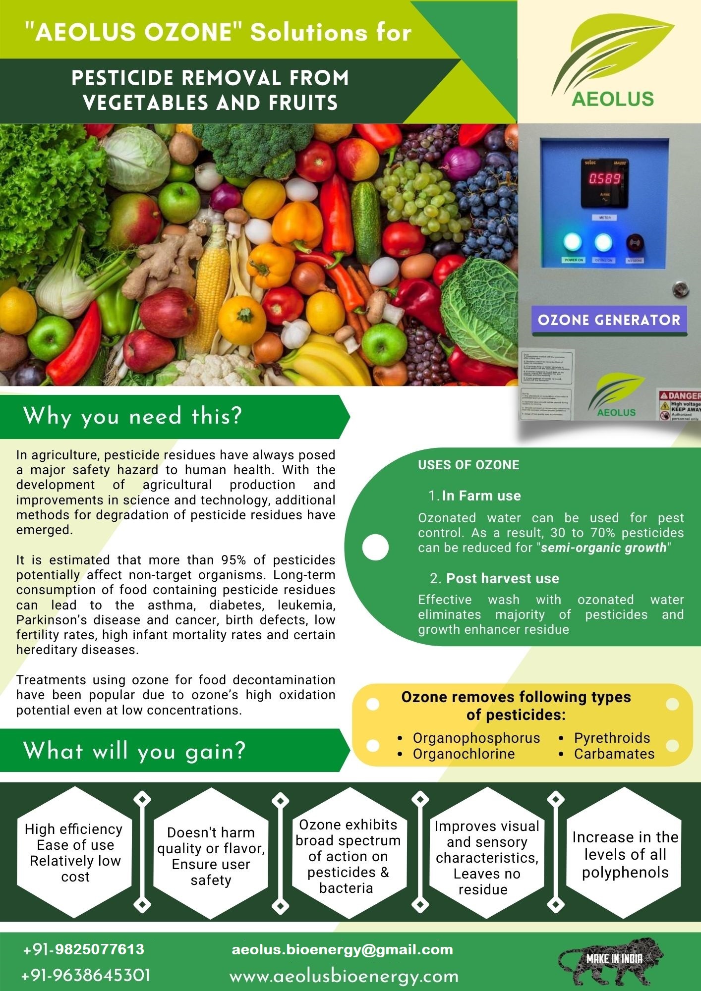 Horticulture Ozone Generator By Aeolus Frequency (Mhz): 50 Hertz (Hz)