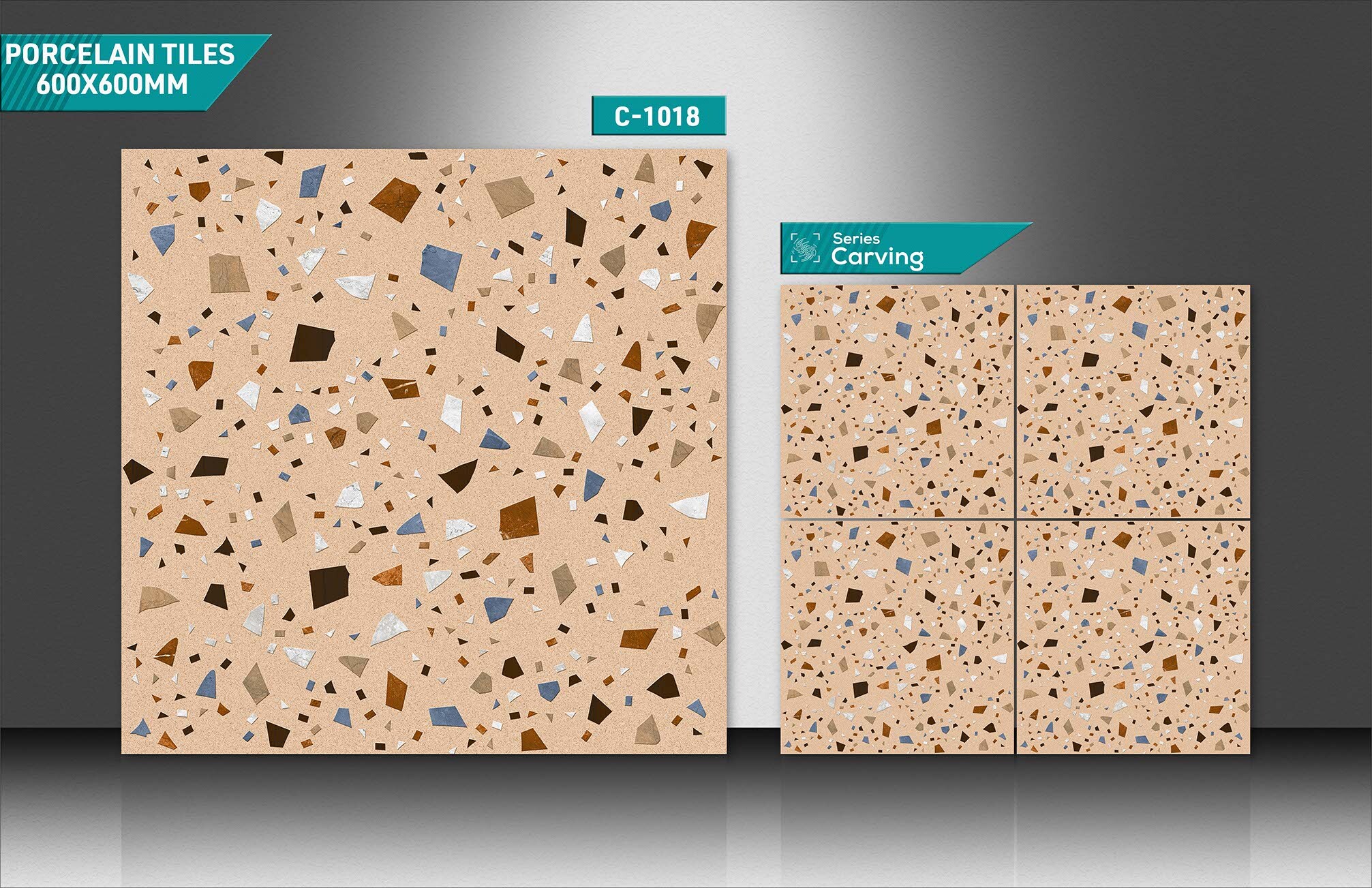 Ceramic Porcelain Tiles - 600x600mm Size, Stain Proof & Scratch Resistant | Acid-resistant, Non-slip, Heat Insulation, Glazed & Polished Finishes