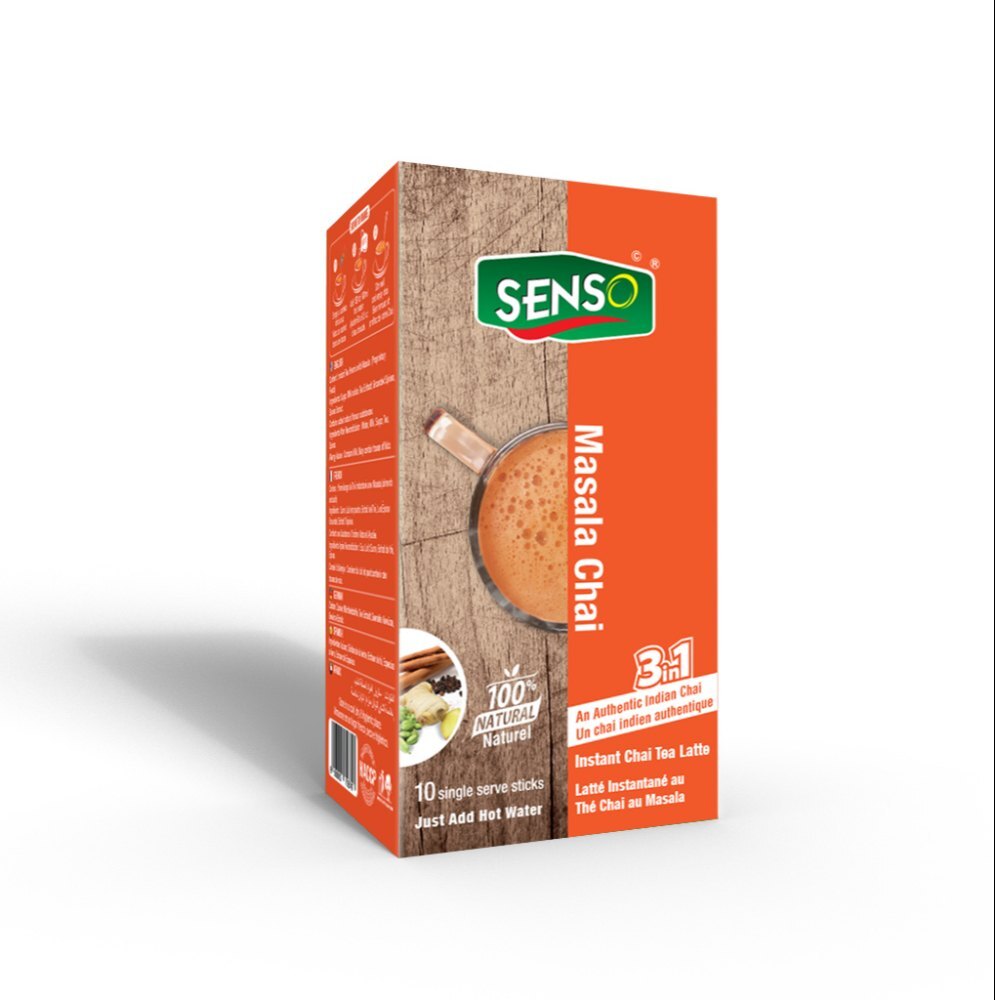 Senso Masala Tea Premix Blend - Premium Assam Tea With 7 Authentic Spices | Quick Instant Mood Booster, Gluten Free, 100% Natural, No Preservatives, Cup Sachets & 1 Kg Bag