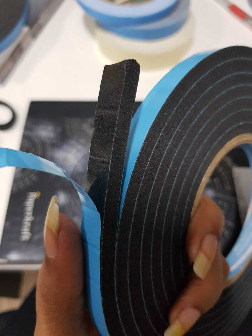 Double Side Spacer Tapes - Adhesive Acrylic, 10m Length, 5-1020mm Width, 6-8mm Thickness, Black Color | Pressure Sensitive, Versatile For Commercial And Industrial Use
