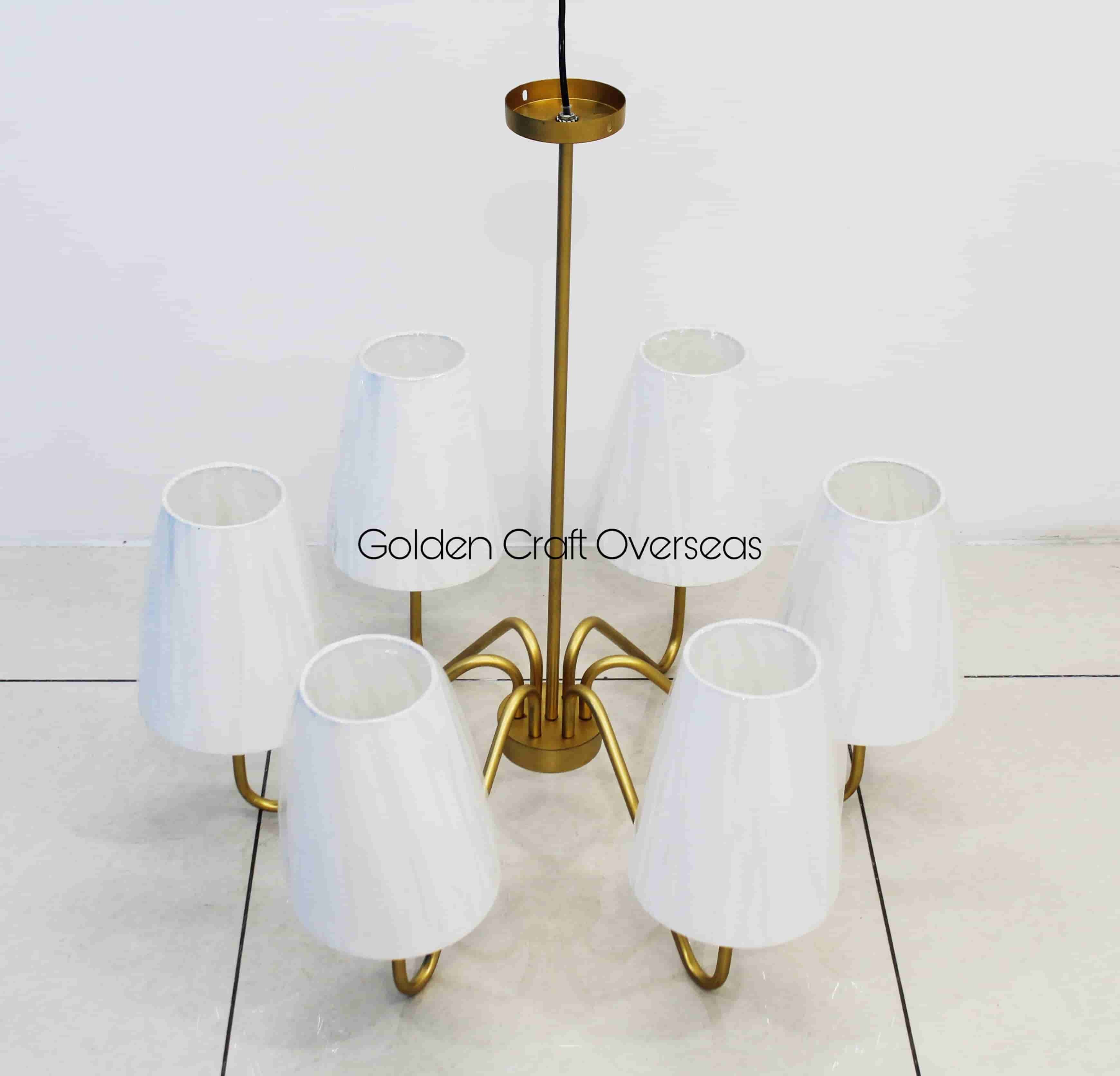 Modern Shade Chandelier In Iron With Six Arms Holder Fitting For Interior Decorators And Architectures - Application: Hanging Lamp