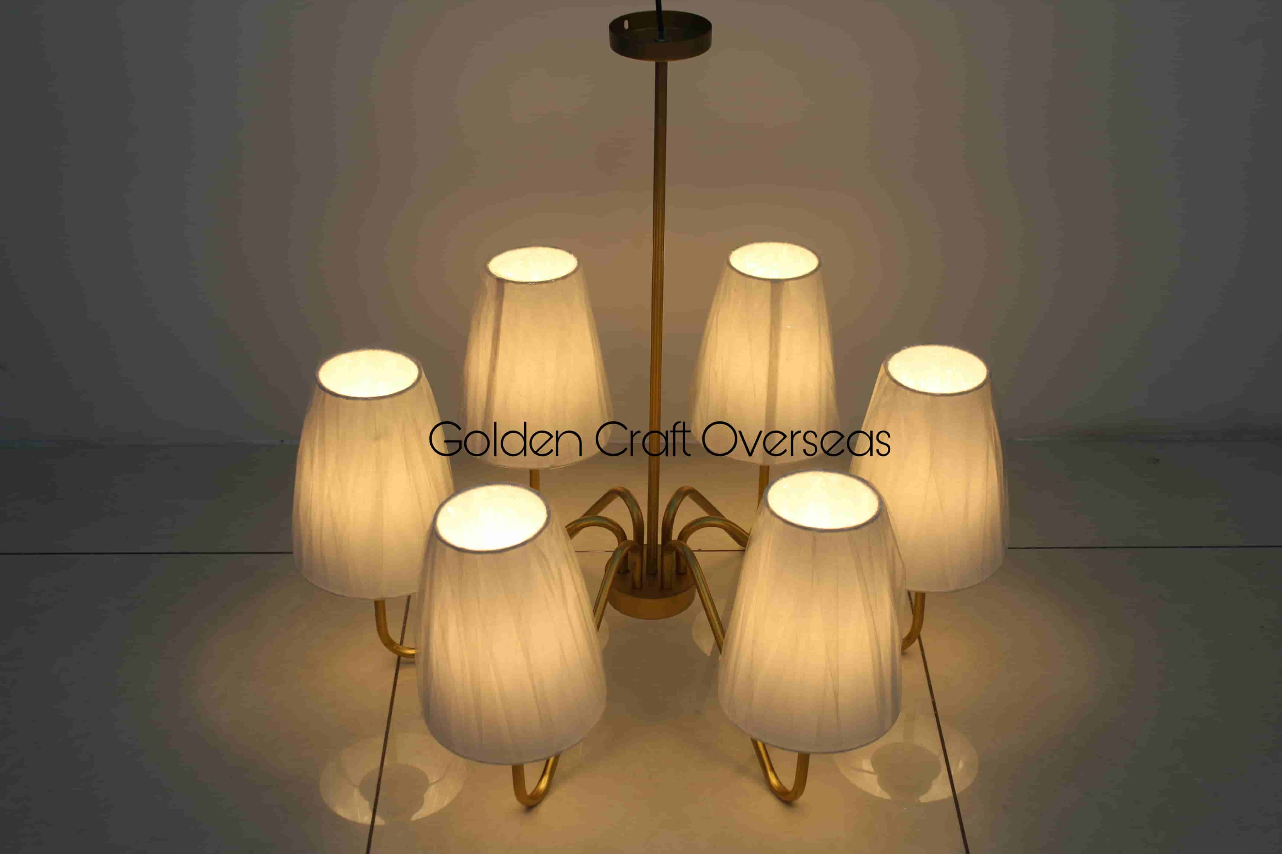 Modern Shade Chandelier In Iron With Six Arms Holder Fitting For Interior Decorators And Architectures - Application: Hanging Lamp