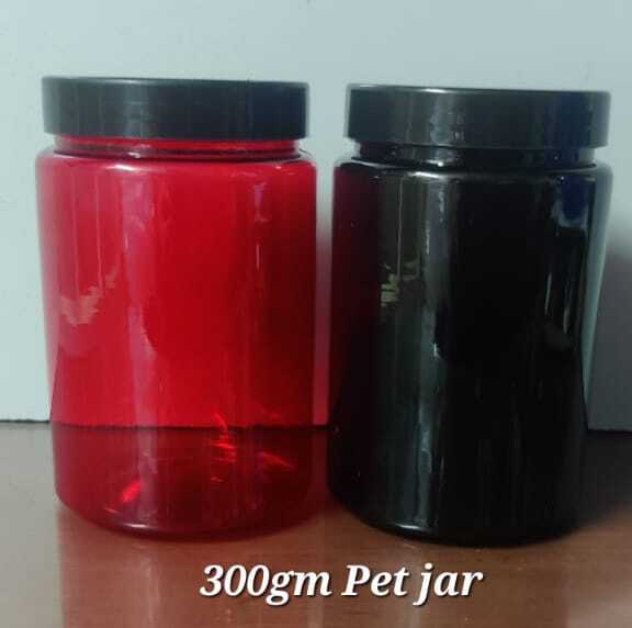 Transparent Round Pet Protein Jars - Plastic, 300g-2kg, Black/red Color, Screw Cap Type | Ideal For Vitamins And Nutritional Supplements