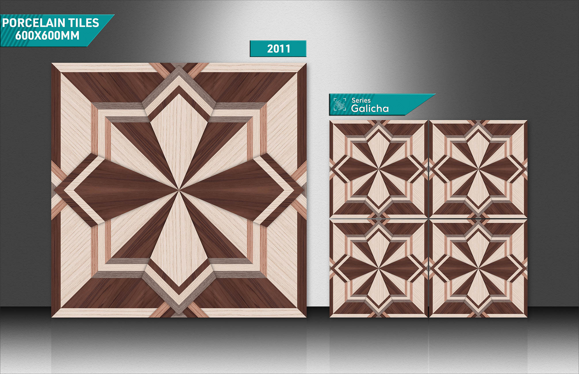 Porcelain Matt Tiles - 60x60cm, Beige & Multi-color, Stain Proof, Non-slip & Wear-resistant, Acid-resistant, 9mm Thickness