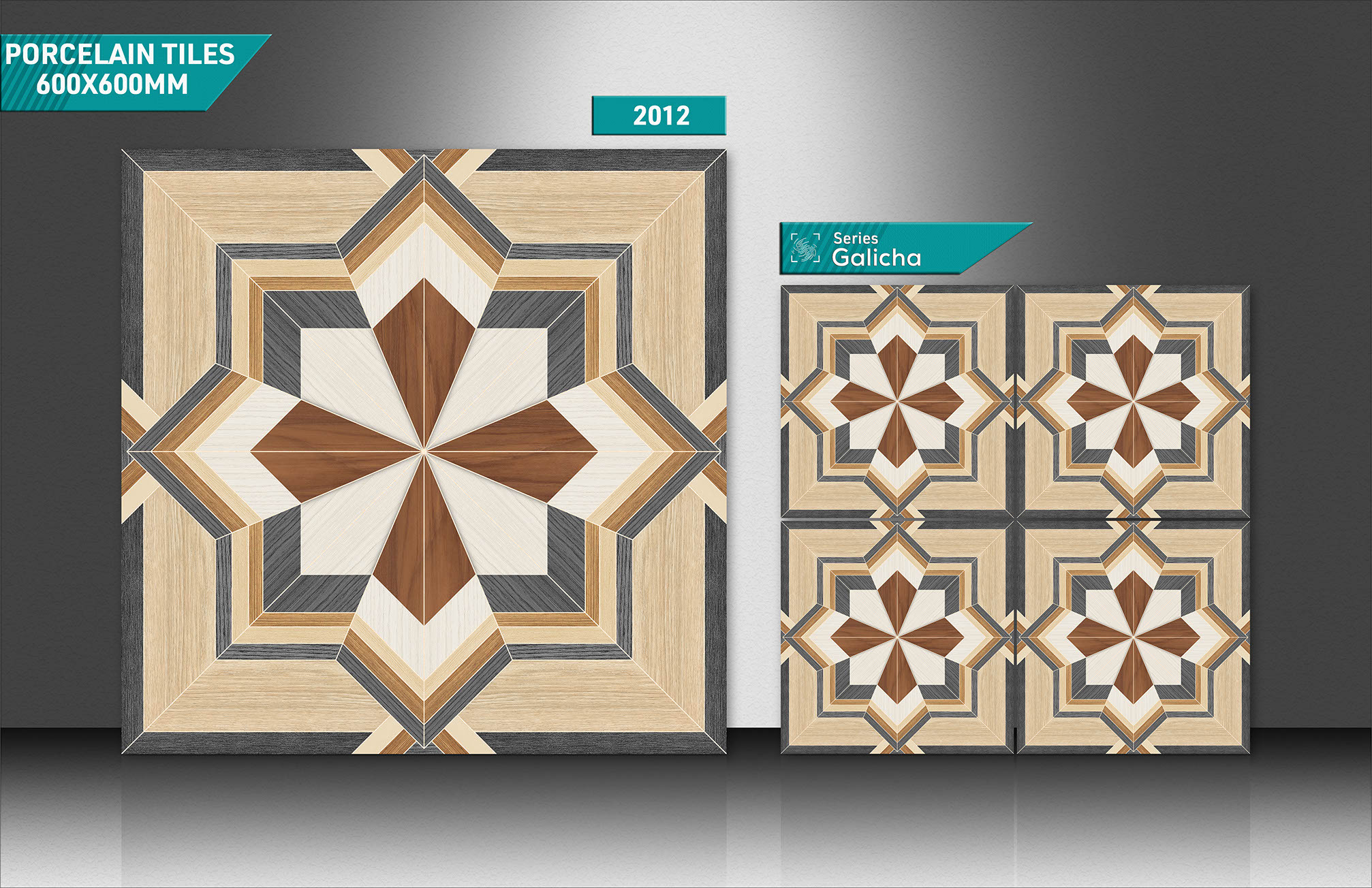 Porcelain Matt Tiles - 60x60cm, Beige & Multi-color, Stain Proof, Non-slip & Wear-resistant, Acid-resistant, 9mm Thickness