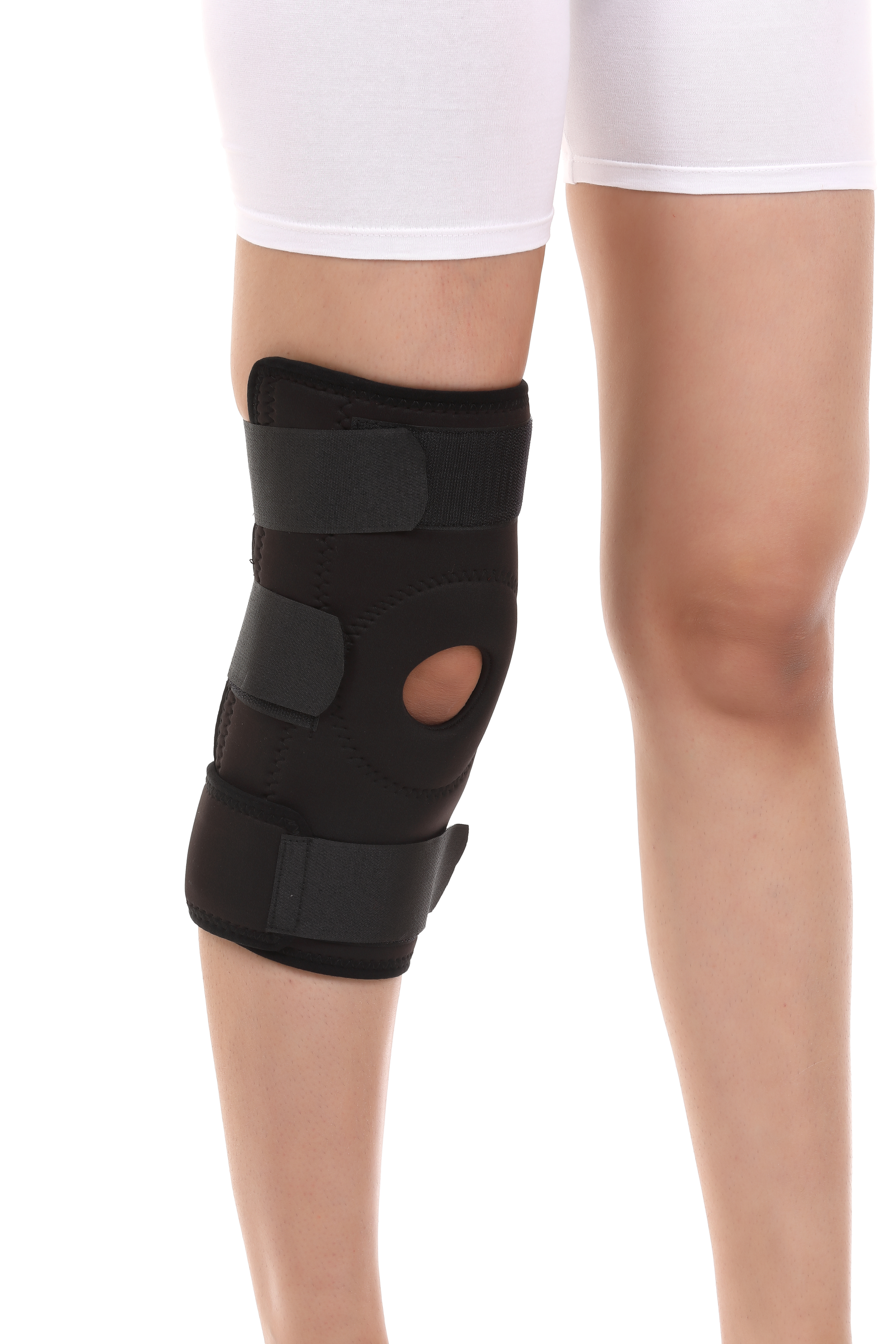 Hinged Knee Brace - Polyester Material, Size S-xxl, Grey Color | Advanced Support, Stretchable, Portable, Unisex Design