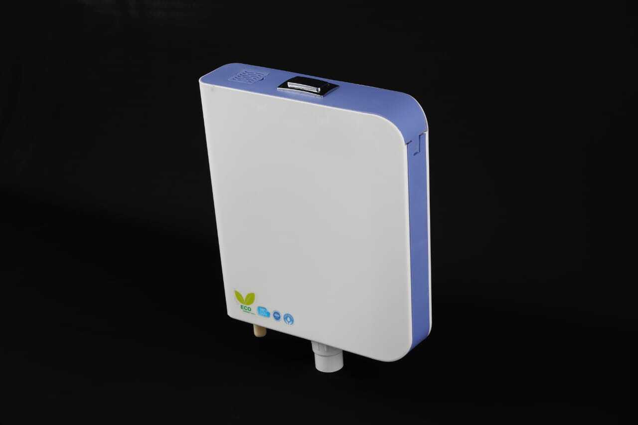 Push Diamond Flush Tank - Plastic, Wall Mounted, Square, 1700g | Leak Proof, Easy To Use & Install, Long Service Life