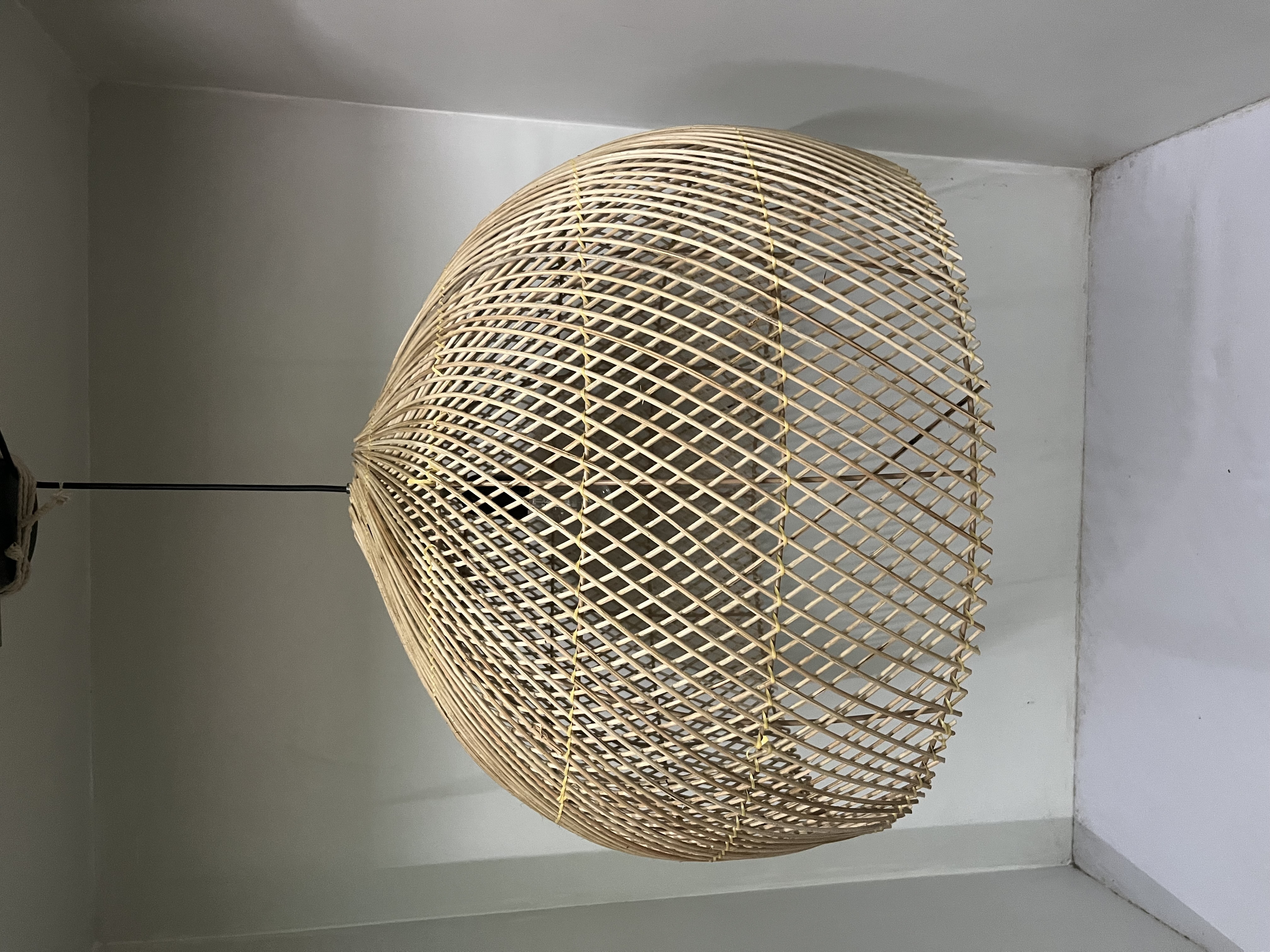 Natural Rattan Lamp Shade 3 Light Source: Energy Saving