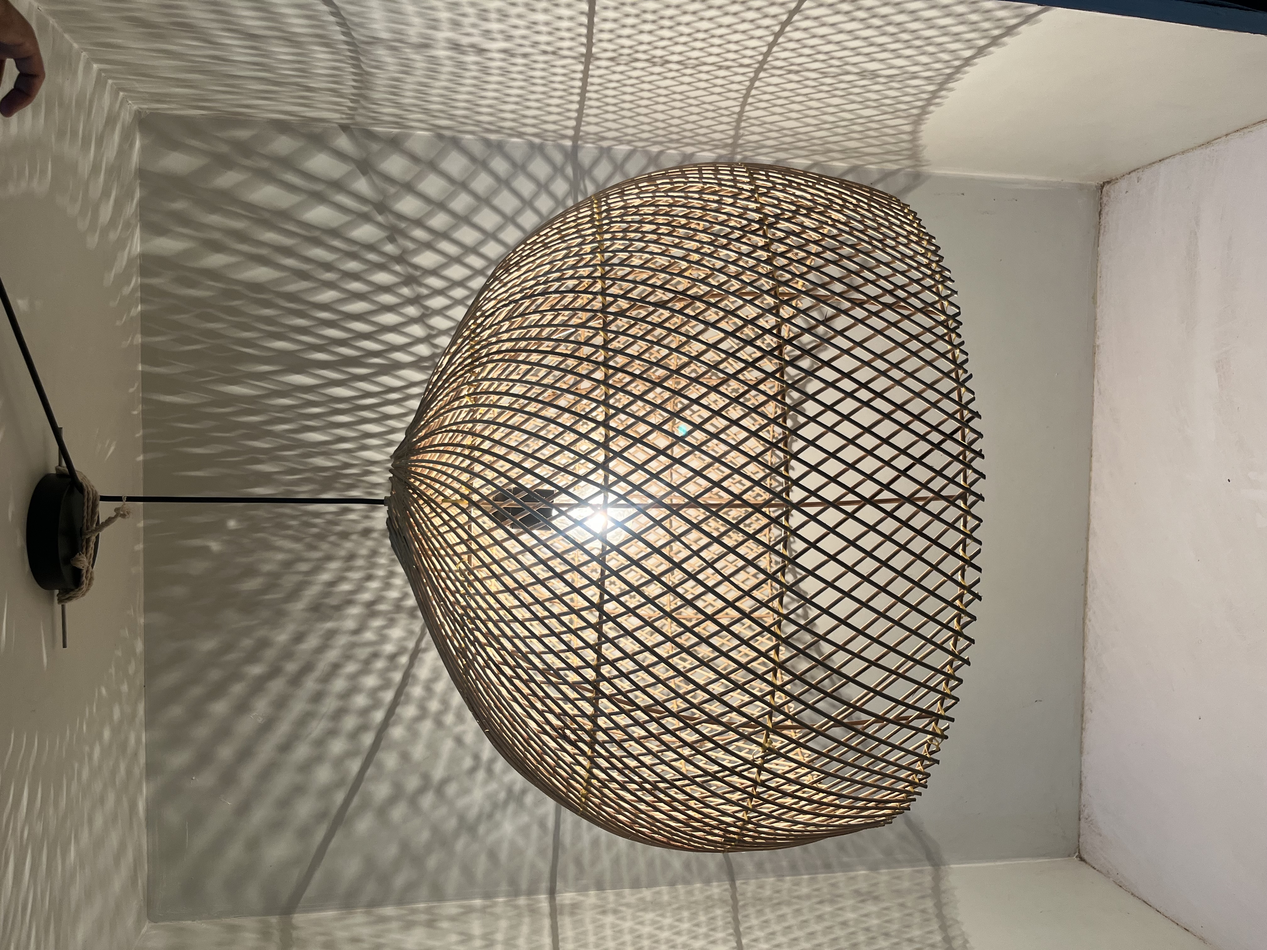 Natural Rattan Lamp Shade 3 Light Source: Energy Saving