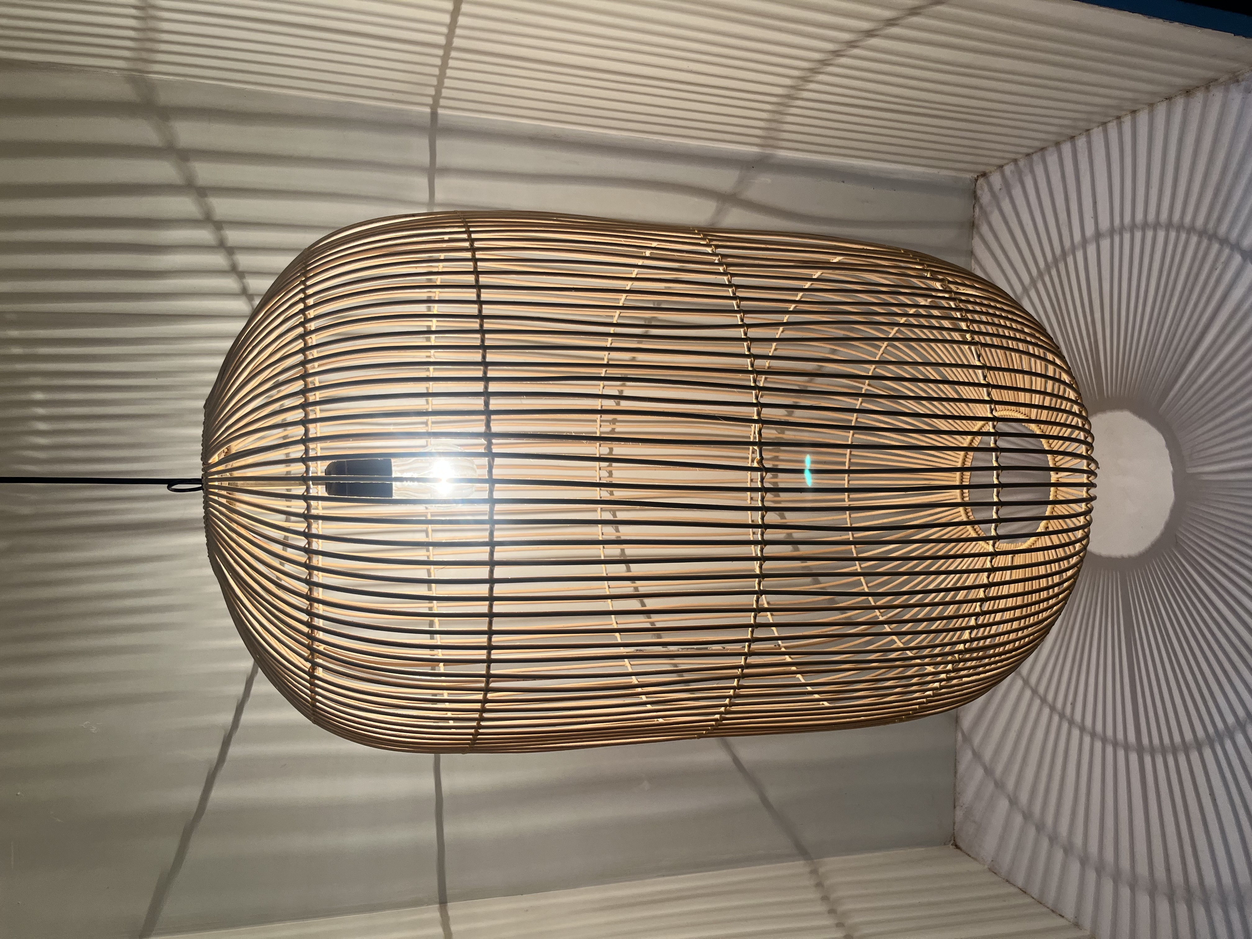 Natural Rattan Lamp Shade 4 Light Source: Energy Saving