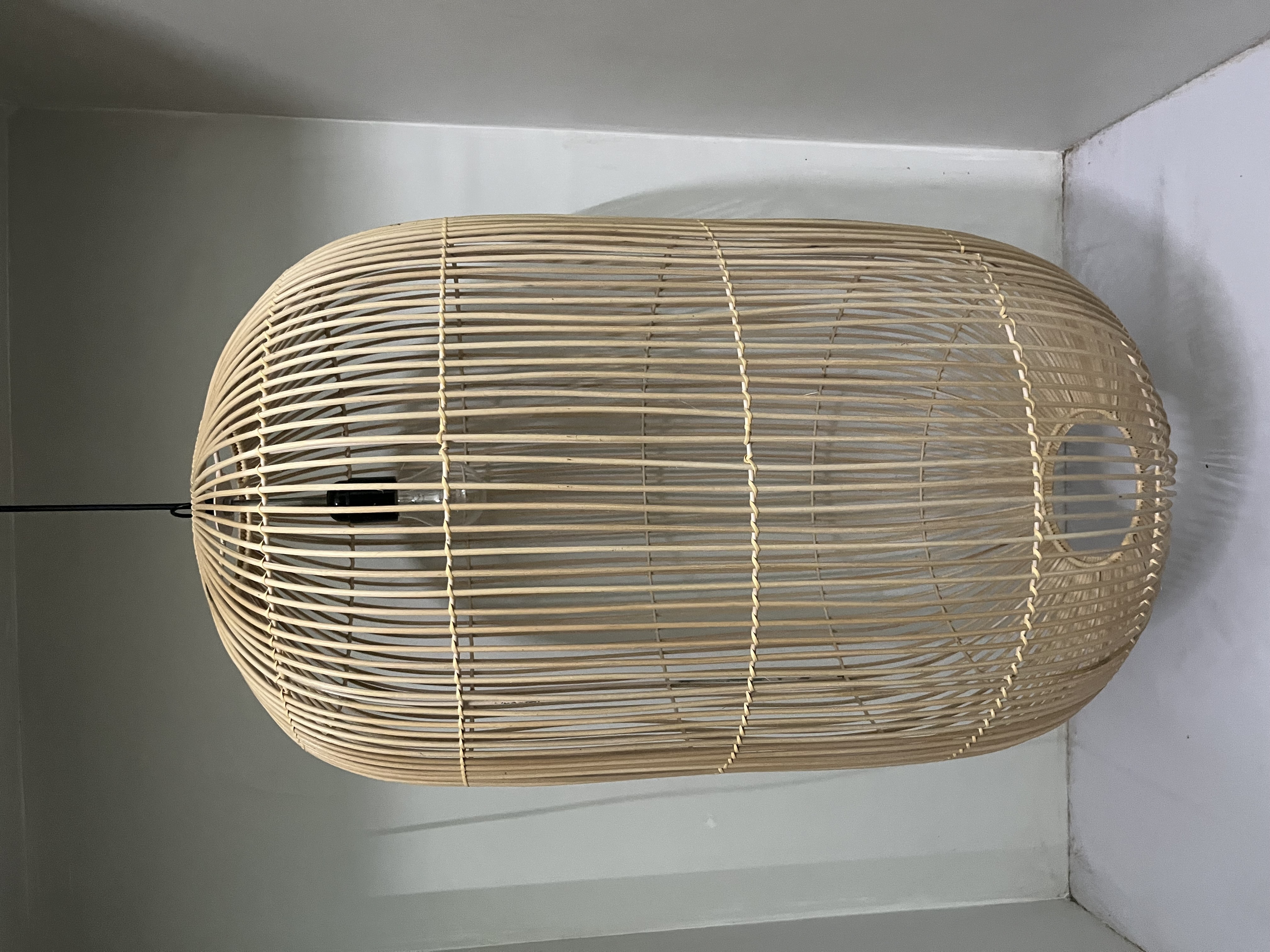 Natural Rattan Lamp Shade 4 Light Source: Energy Saving