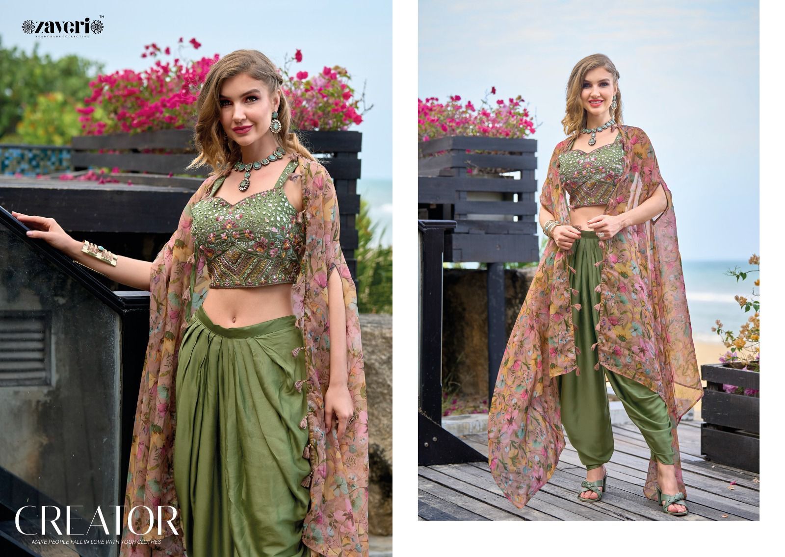 Designer Party Wear Top Bottom With Jacket