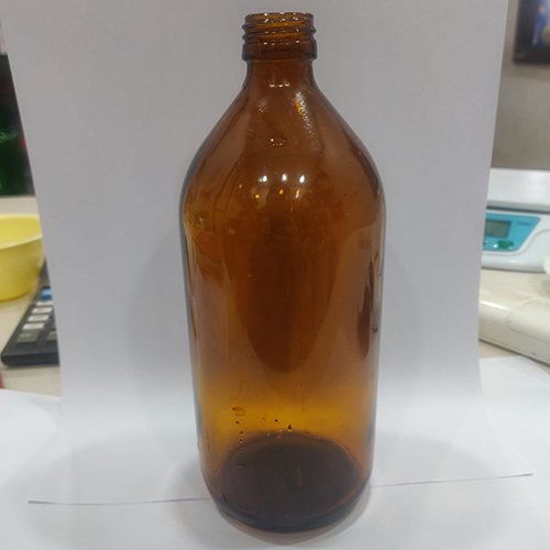 Aamber Tincture Bottle 450 Ml - Glass Material, 450 Ml Size, Brown Color | Round Shape, Crown Cap Sealing Type, Plain Pattern