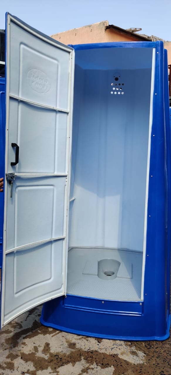 Blue Stack-a-let Portable Toilet Indian Style