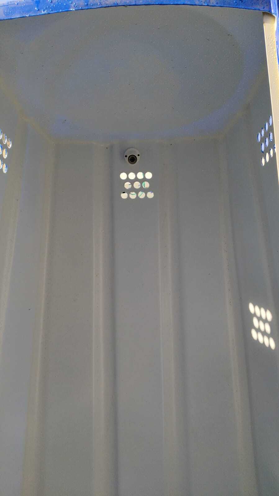 Blue Stack-a-let Portable Toilet Indian Style