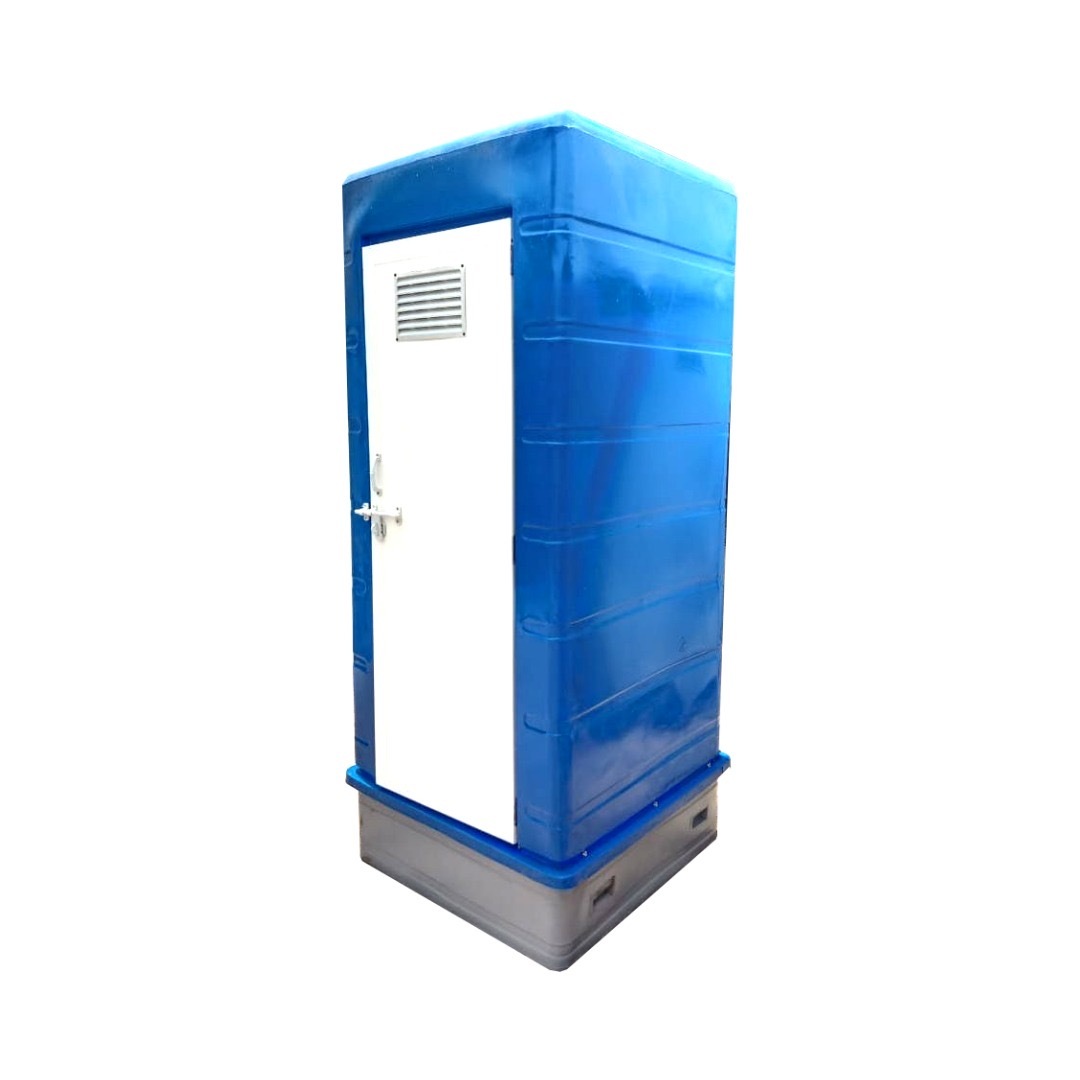 Hdpe Mobile Toilets - 3.25x3.25x7.5 Ft Blue-white | Commercial & Industrial Use, One Door
