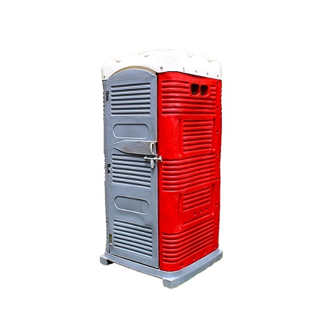 Red-grey-white Porta Clean Chemical Toilet