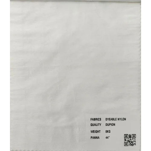 Nylon Rawsilk Fabrics 8 KG - 44-45 Inch Width, White Color | Plain Pattern, Plain Texture