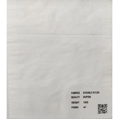 Nylon Rawsilk Fabrics - 44-45 Inch Width, White Color | Washable, Plain Texture, Versatile for Various Applications