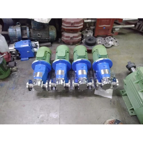 Silver And Blue Food Pump