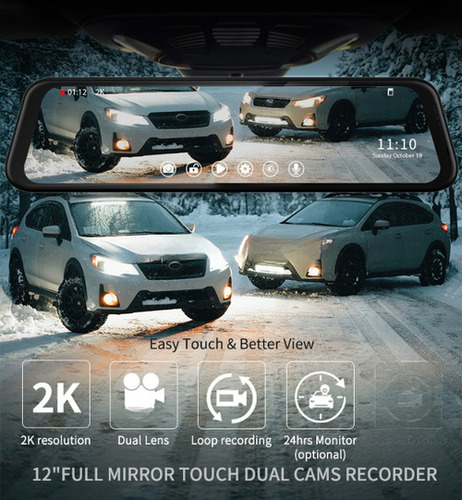 Axel Guard 2k डैशकैम 12 इंच फुल टच वाहन कैमरा सिस्टम