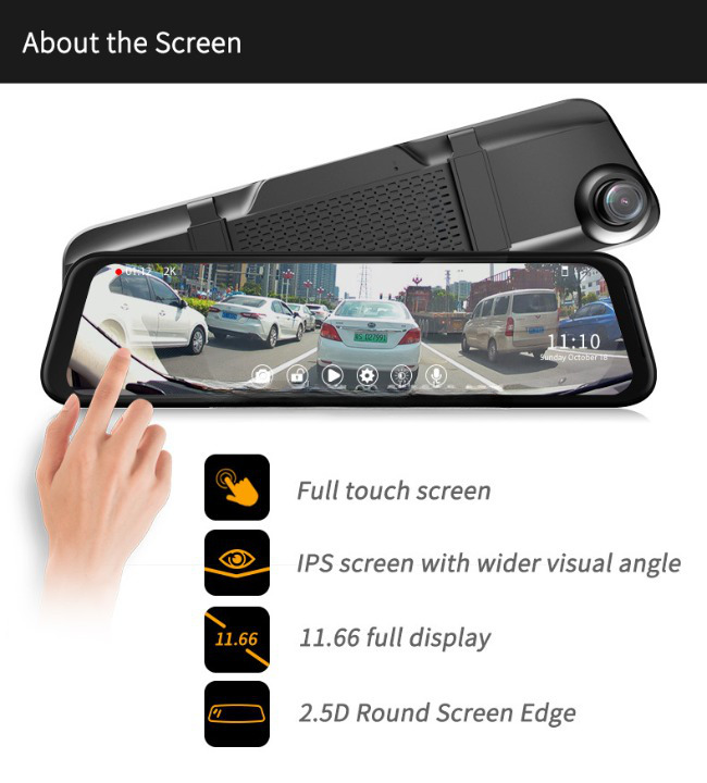 Axel Guard 2k Dashcam 12 Inch Full Touch Vehicle Camera System