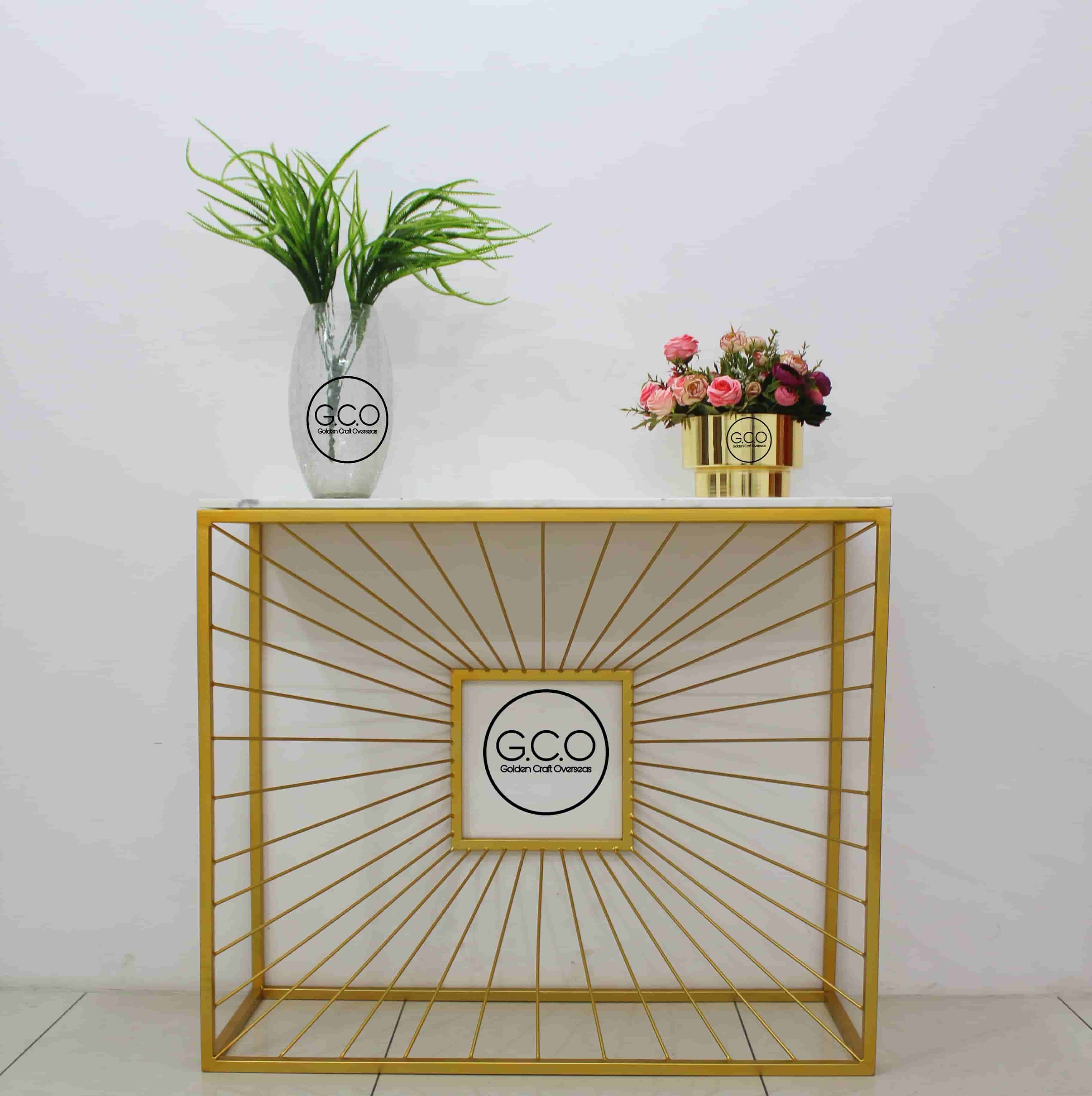Iron Console Table With Marble Top - Brand Name: Golden Craft Overseas