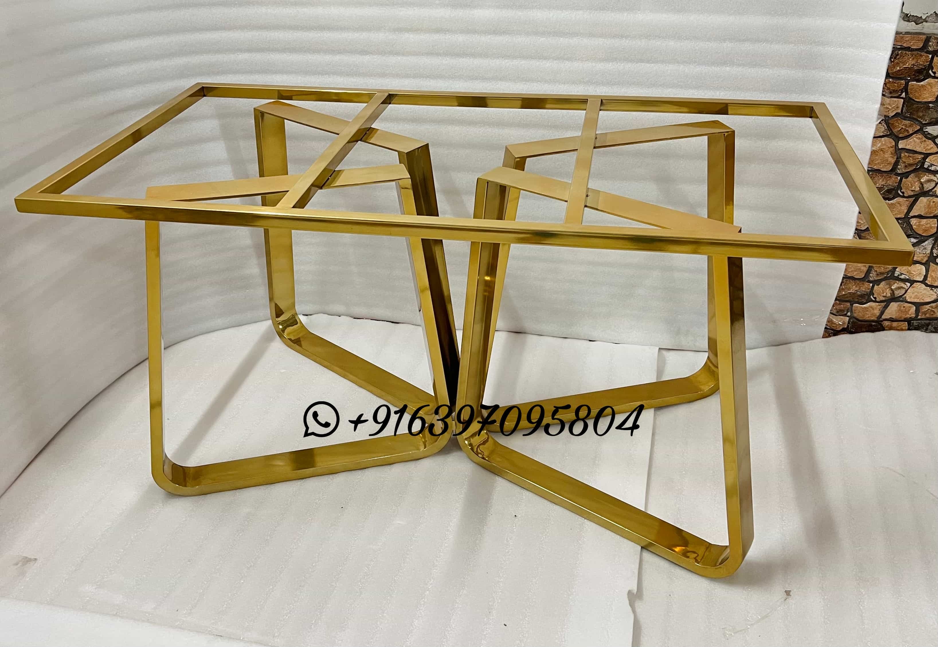 Dinning Table Set With Chairs In Stainless Steel Frames Only - Assembly: No Assembly Required