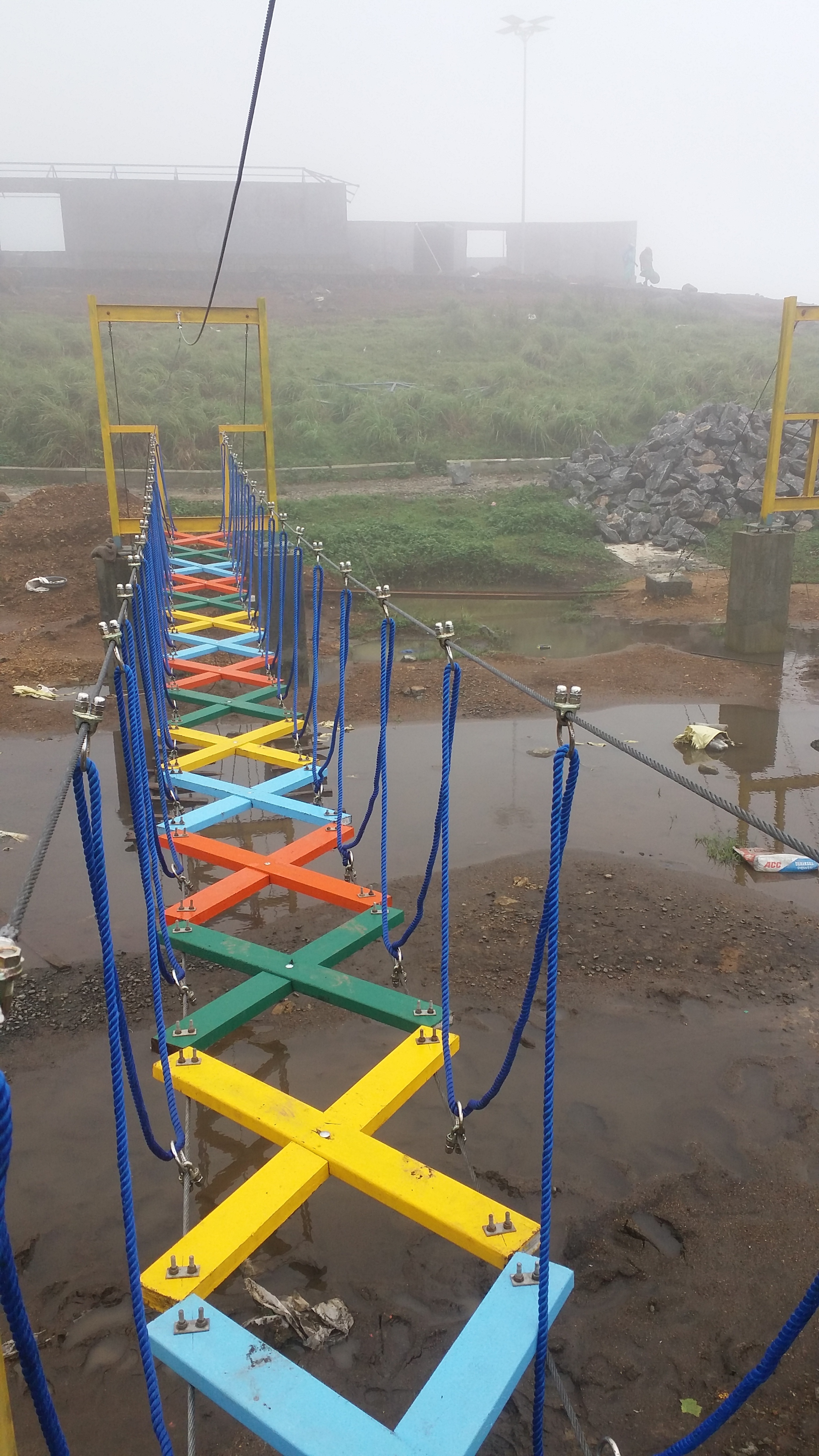 Swinging Burma Bridge Rope Course Tower