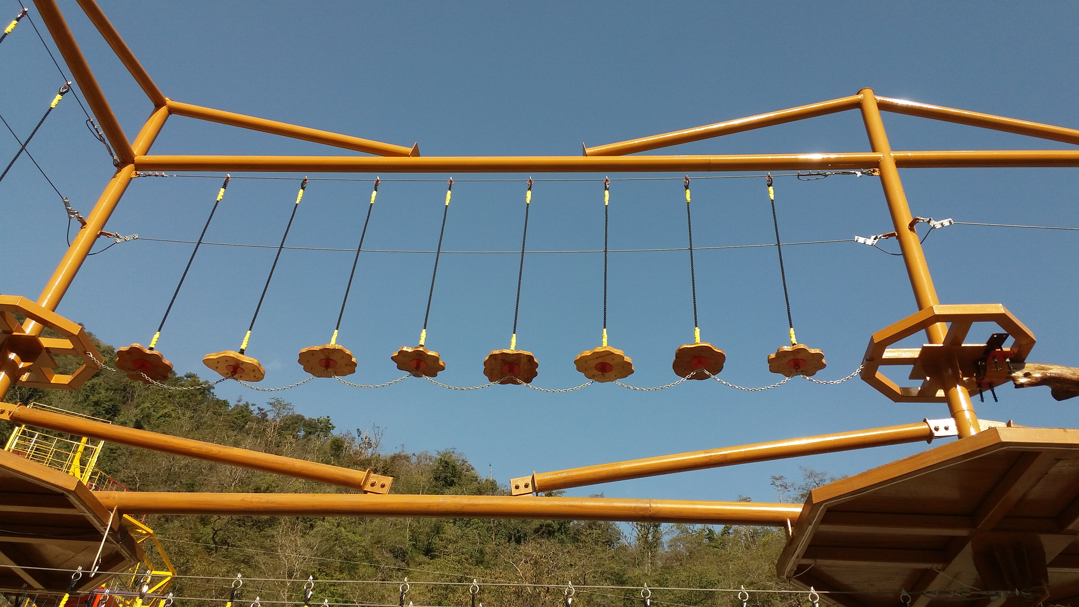 Swinging Burma Bridge Rope Course Tower