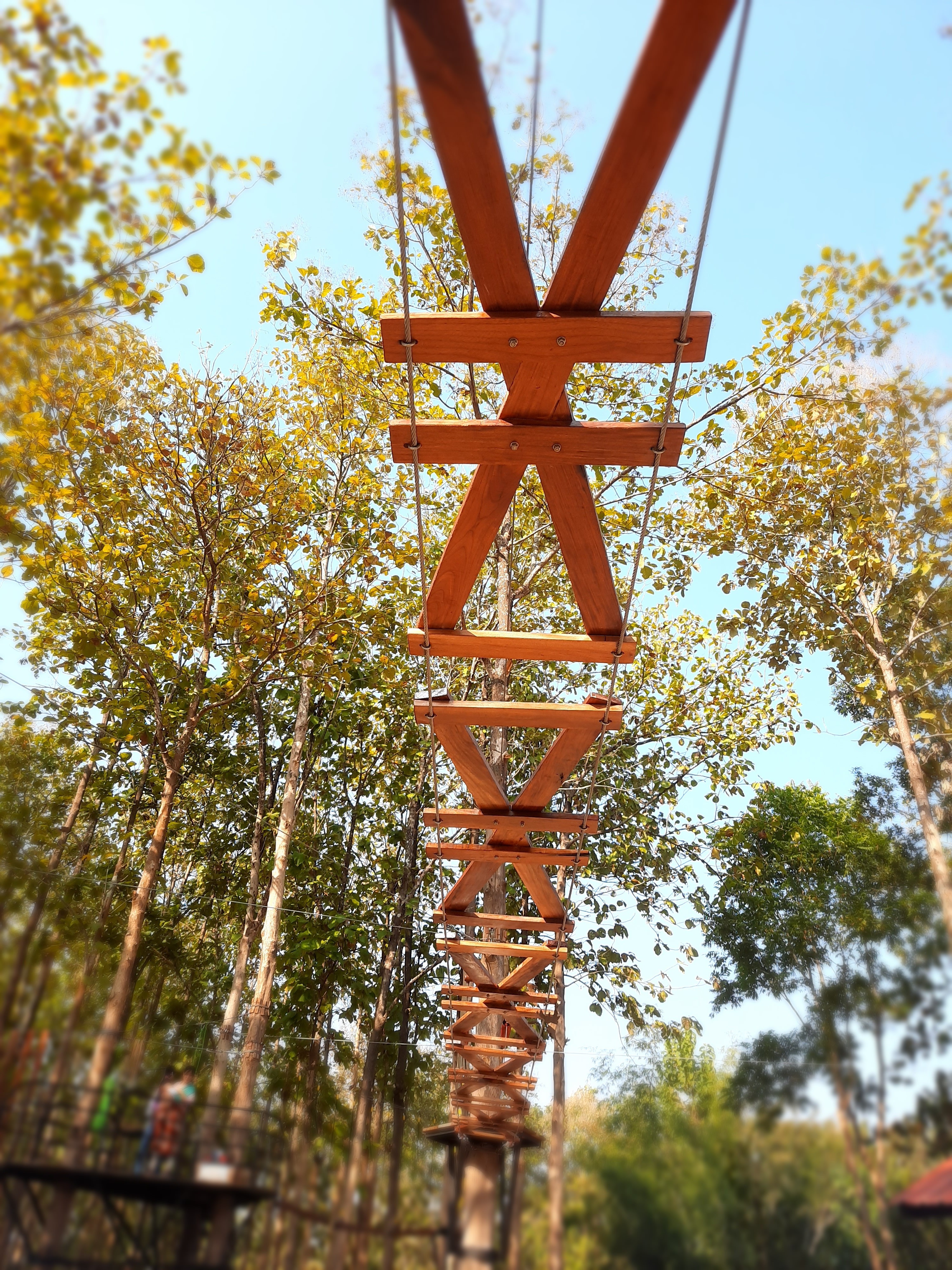 Swinging Burma Bridge Rope Course Tower