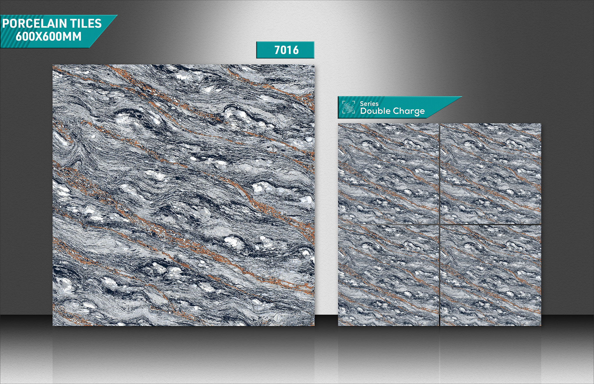 Multi-color Glazed Porcelain 60x60cm Non-slip Floor And Wall Tiles