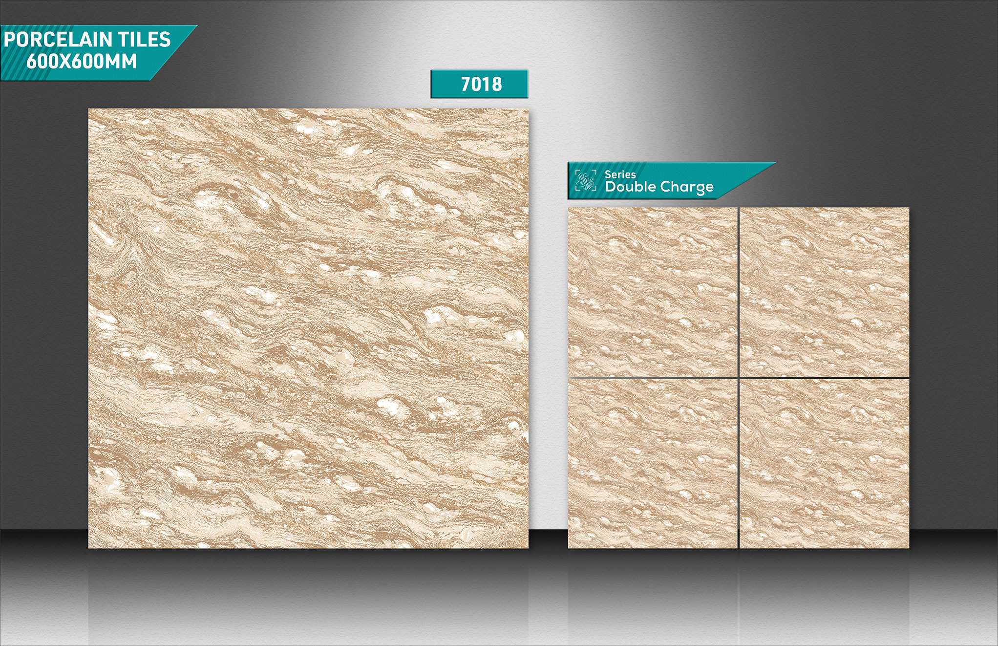 Multi-color Glazed Porcelain 60x60cm Non-slip Floor And Wall Tiles