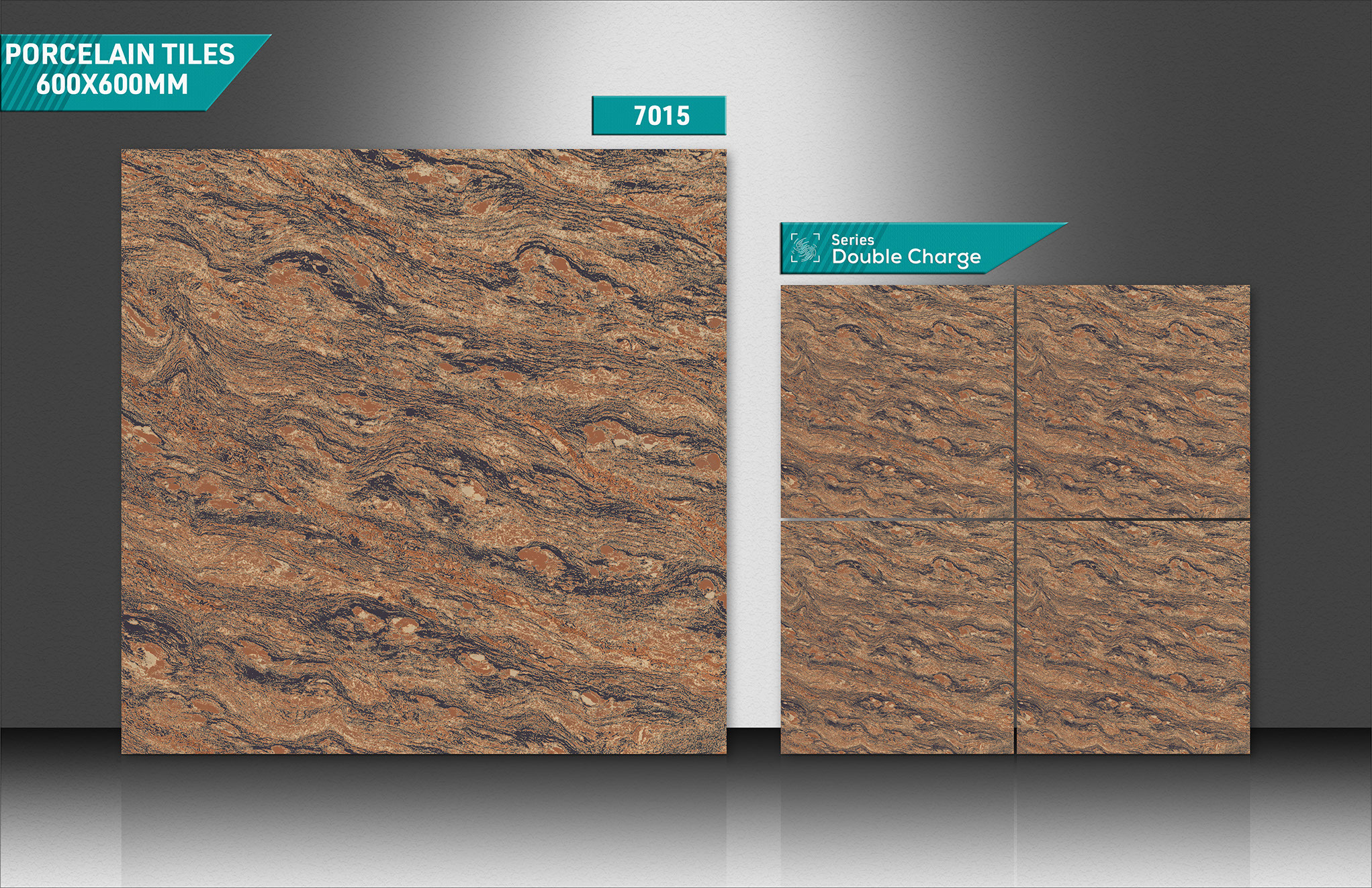 Multi-color Glazed Porcelain 60x60cm Non-slip Floor And Wall Tiles