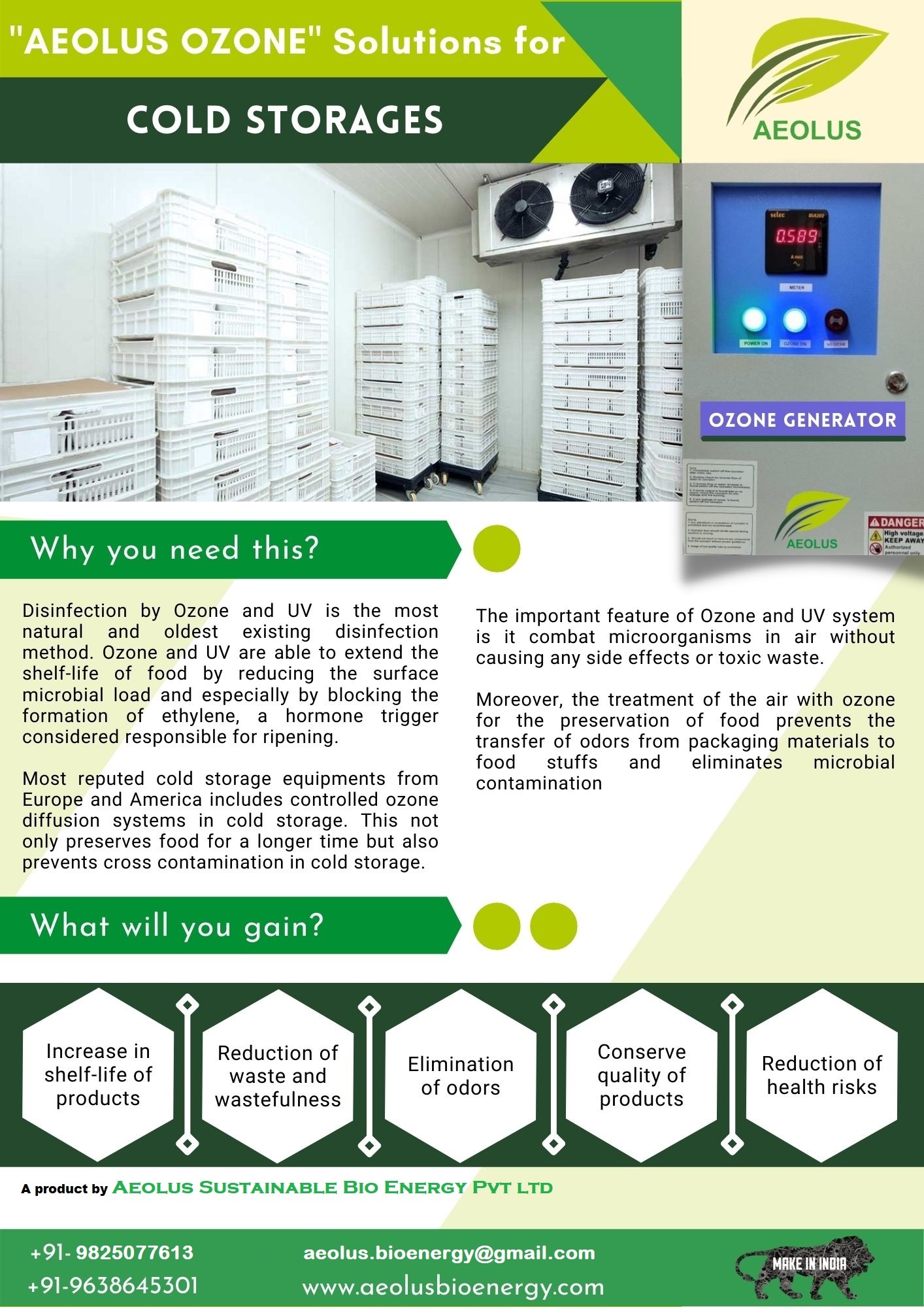 Fish And Seafood Processing And Storage Improvement By Ozone Frequency (Mhz): 50 Hertz (Hz)