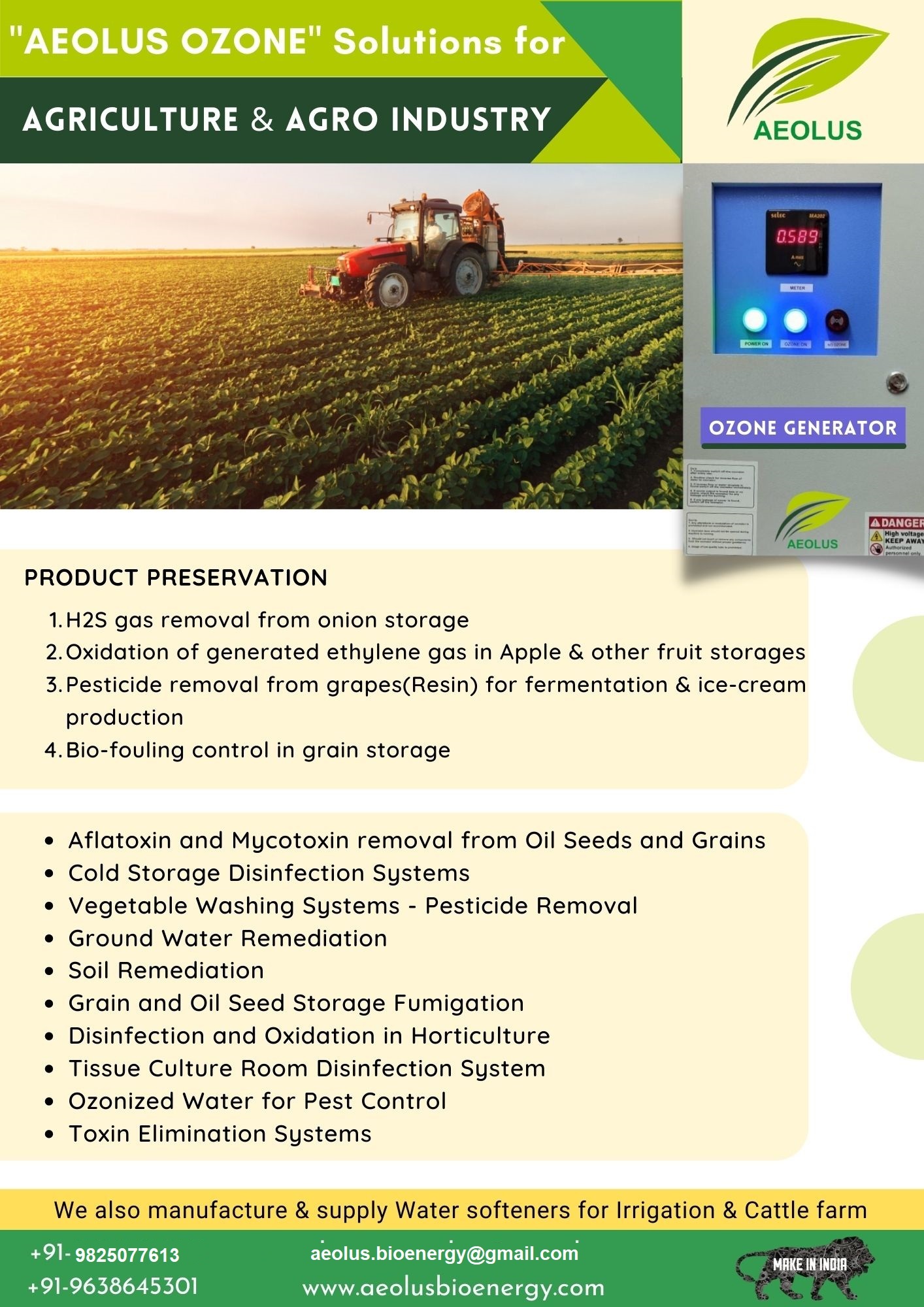 Pesticide Removal From Vegetables And Fruits With Ozone Frequency (Mhz): 50 Hertz (Hz)