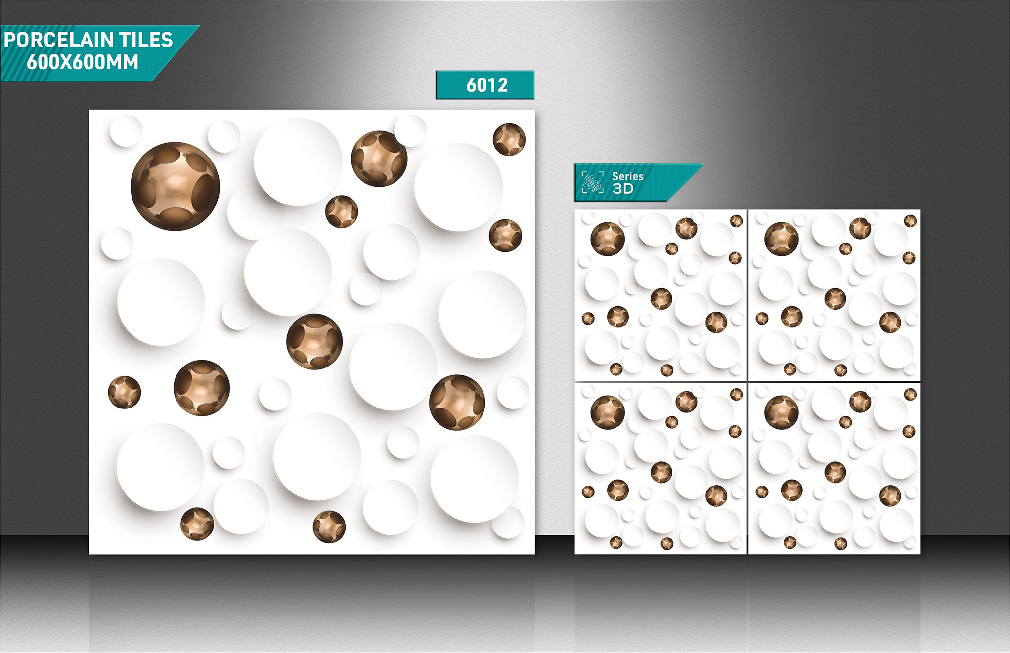 3d Glossy Porcelain Tiles - Color: Multi Color