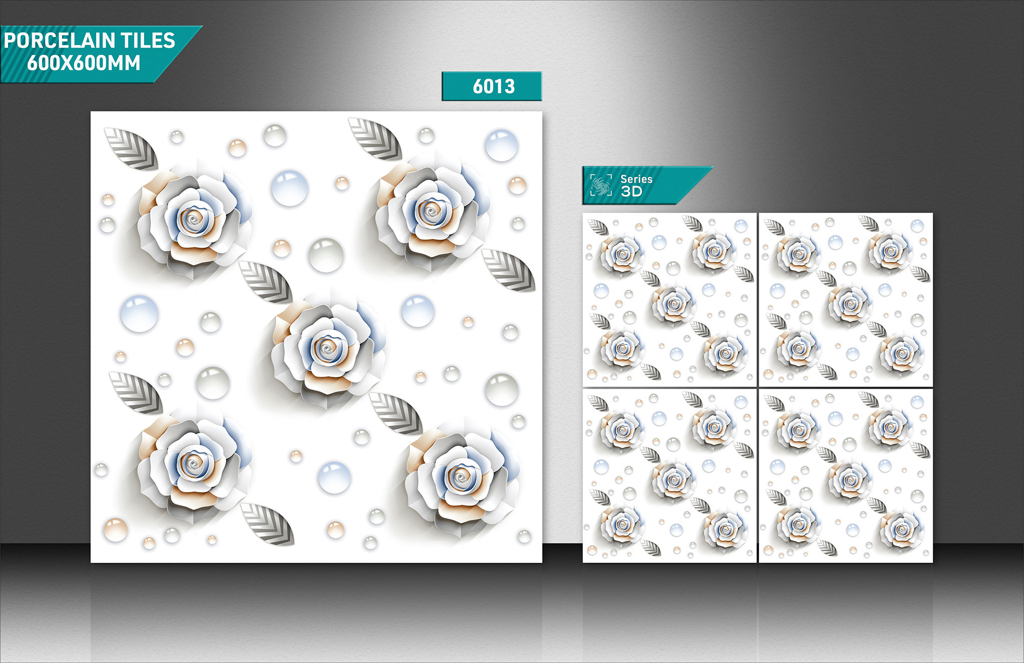 3d Glossy Porcelain Tiles - Color: Multi Color