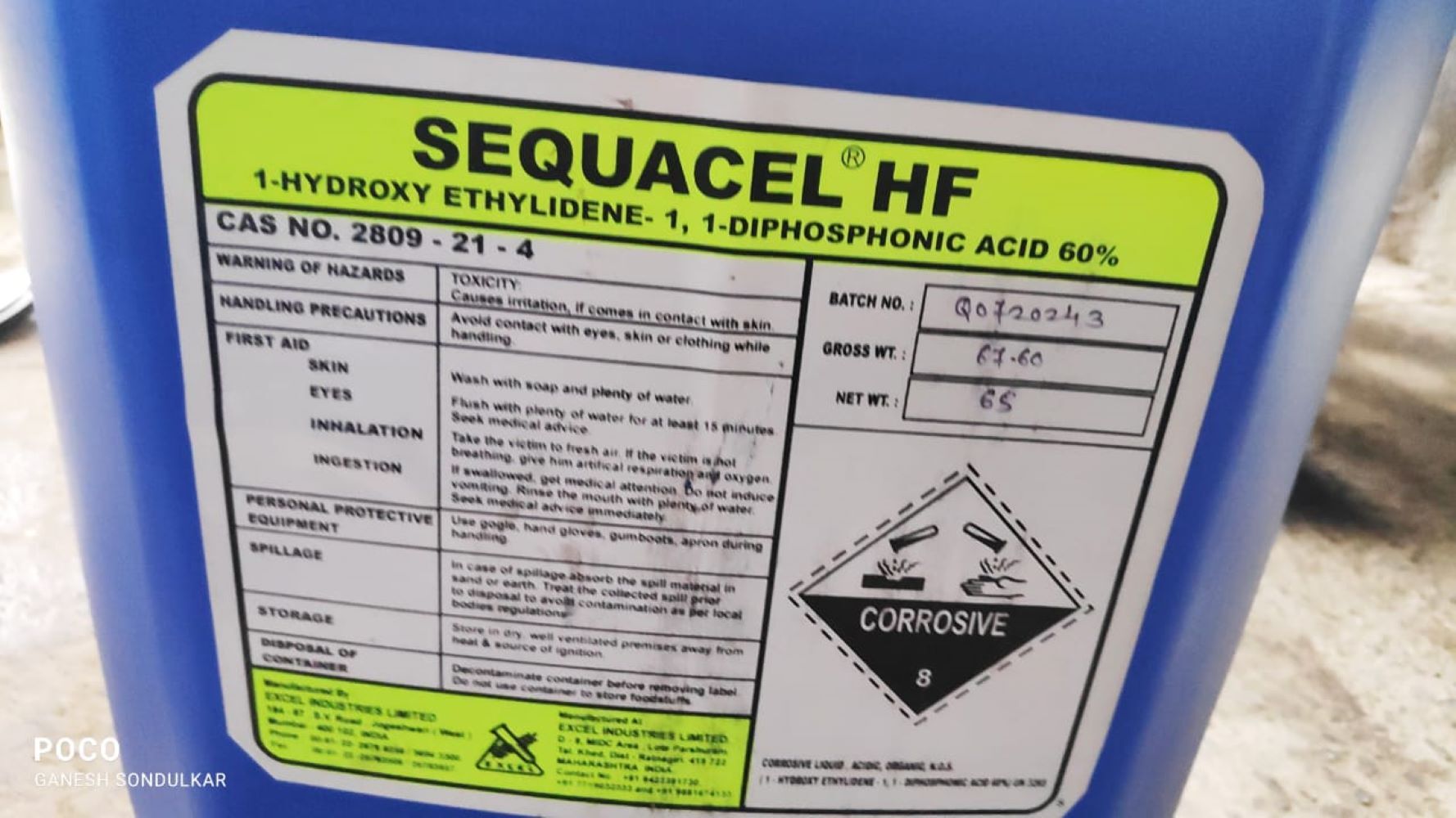 Hydroxyethylidene Diphosphonic Acid ( Hedp ) - Cas No: 2809-21-4