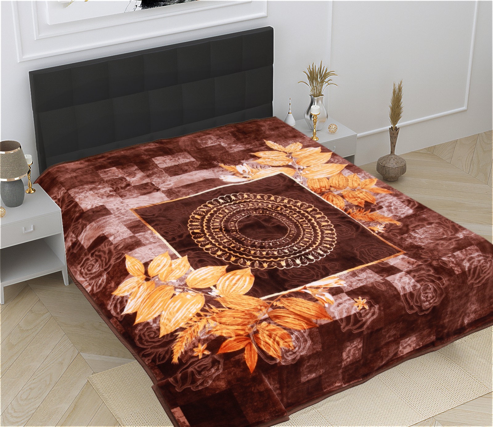Fancy Double Bed Mink Blanket - Color: Different Available