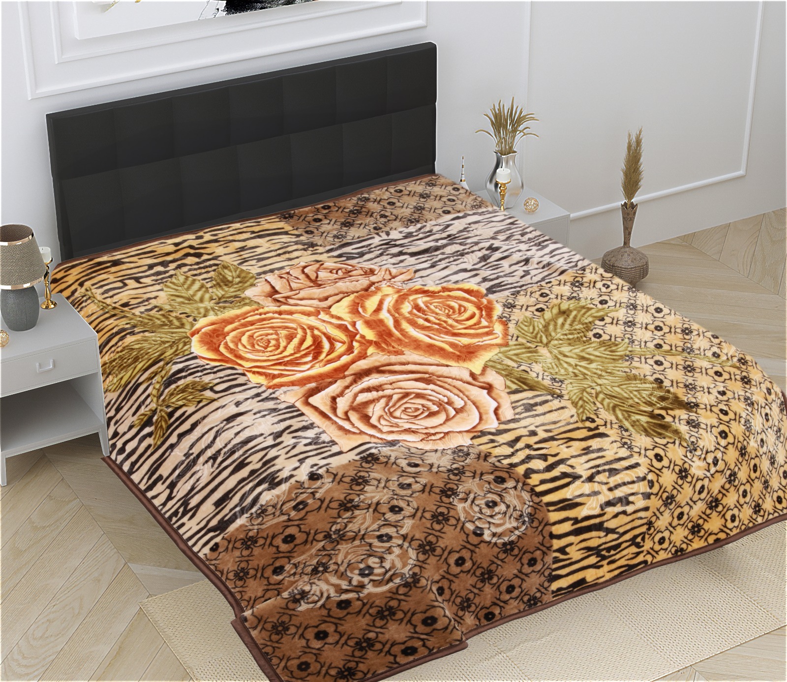 Fancy Double Bed Mink Blanket - Color: Different Available