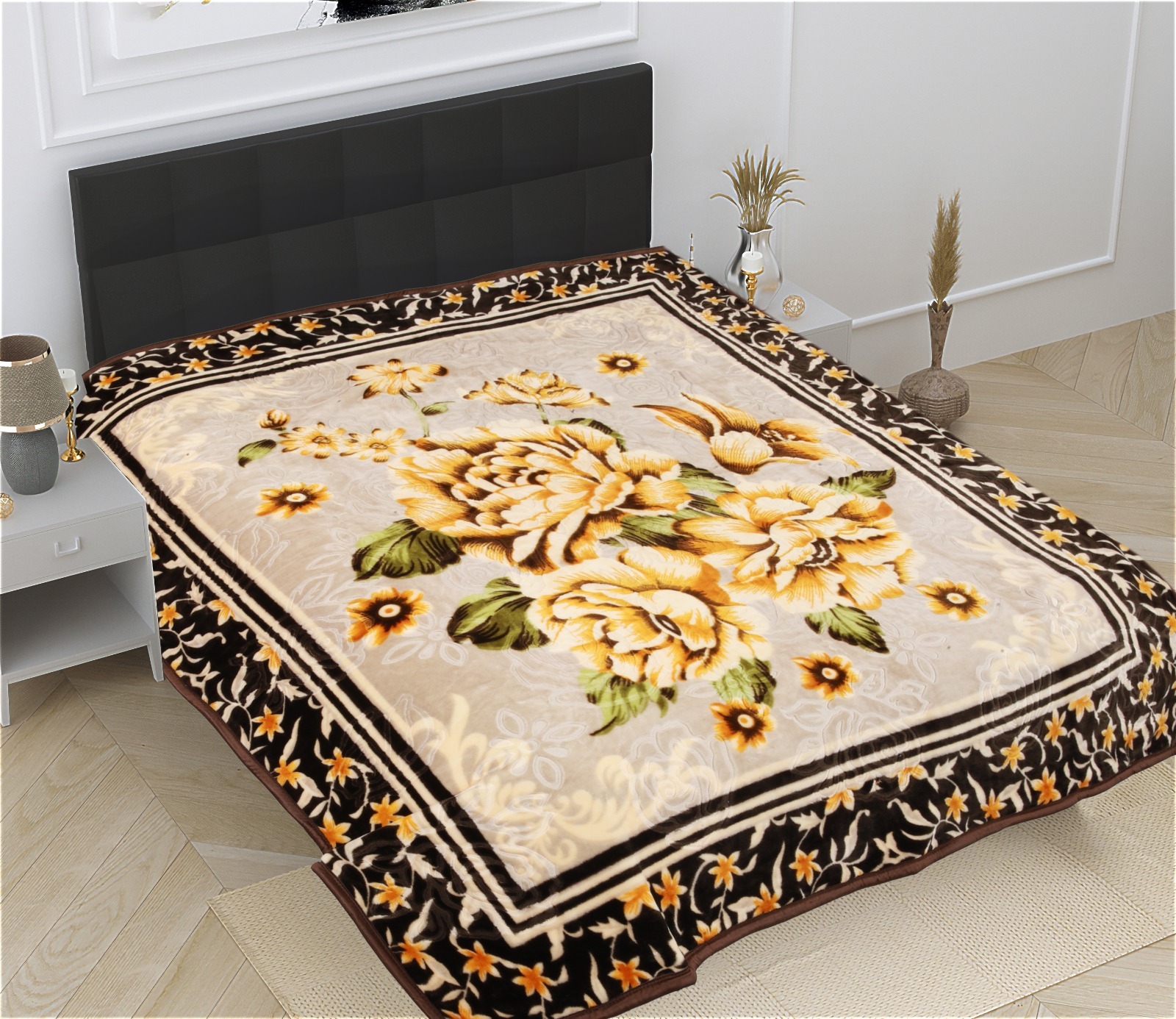 Fancy Double Bed Mink Blanket - Color: Different Available