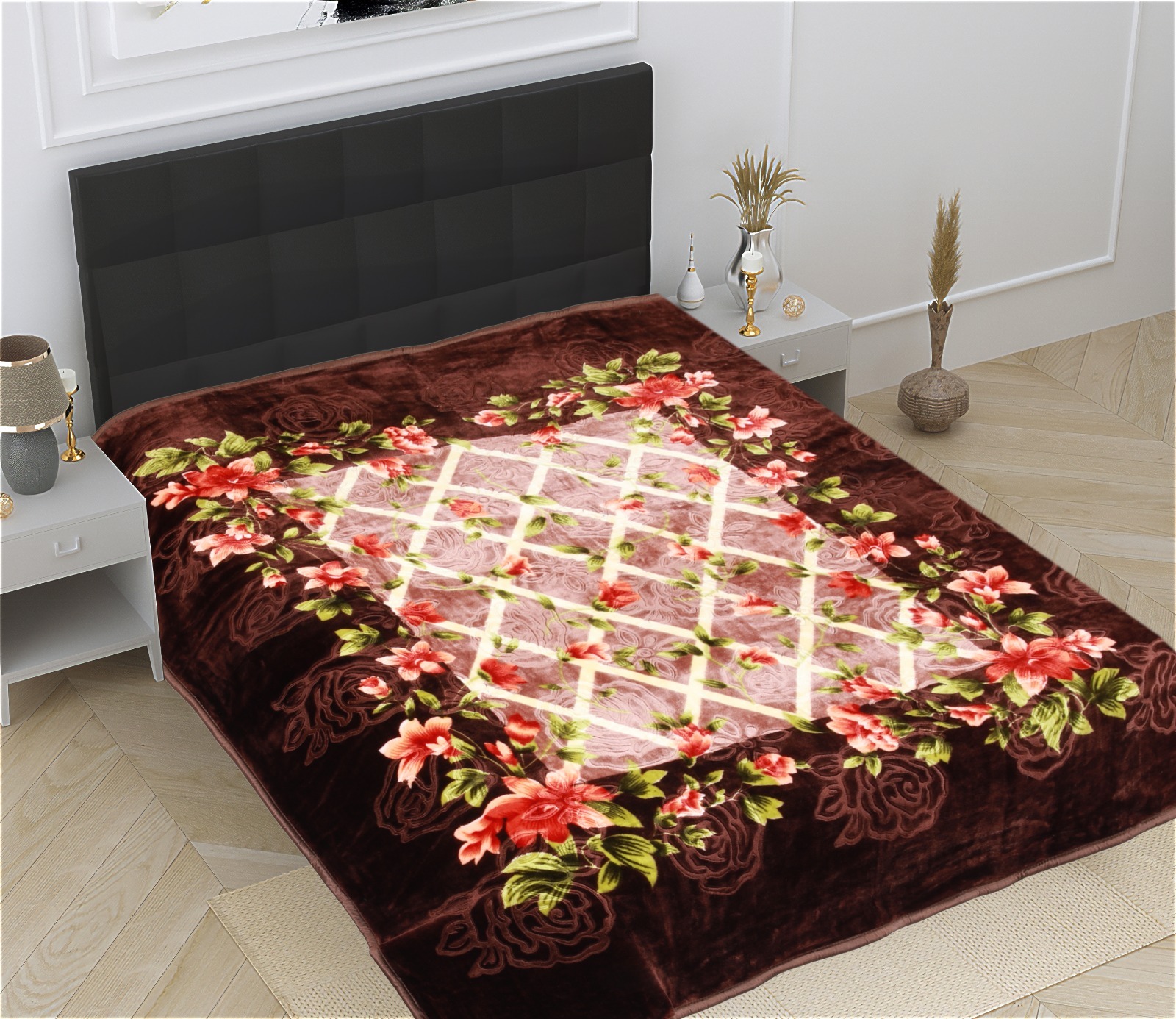 Fancy Double Bed Mink Blanket - Color: Different Available