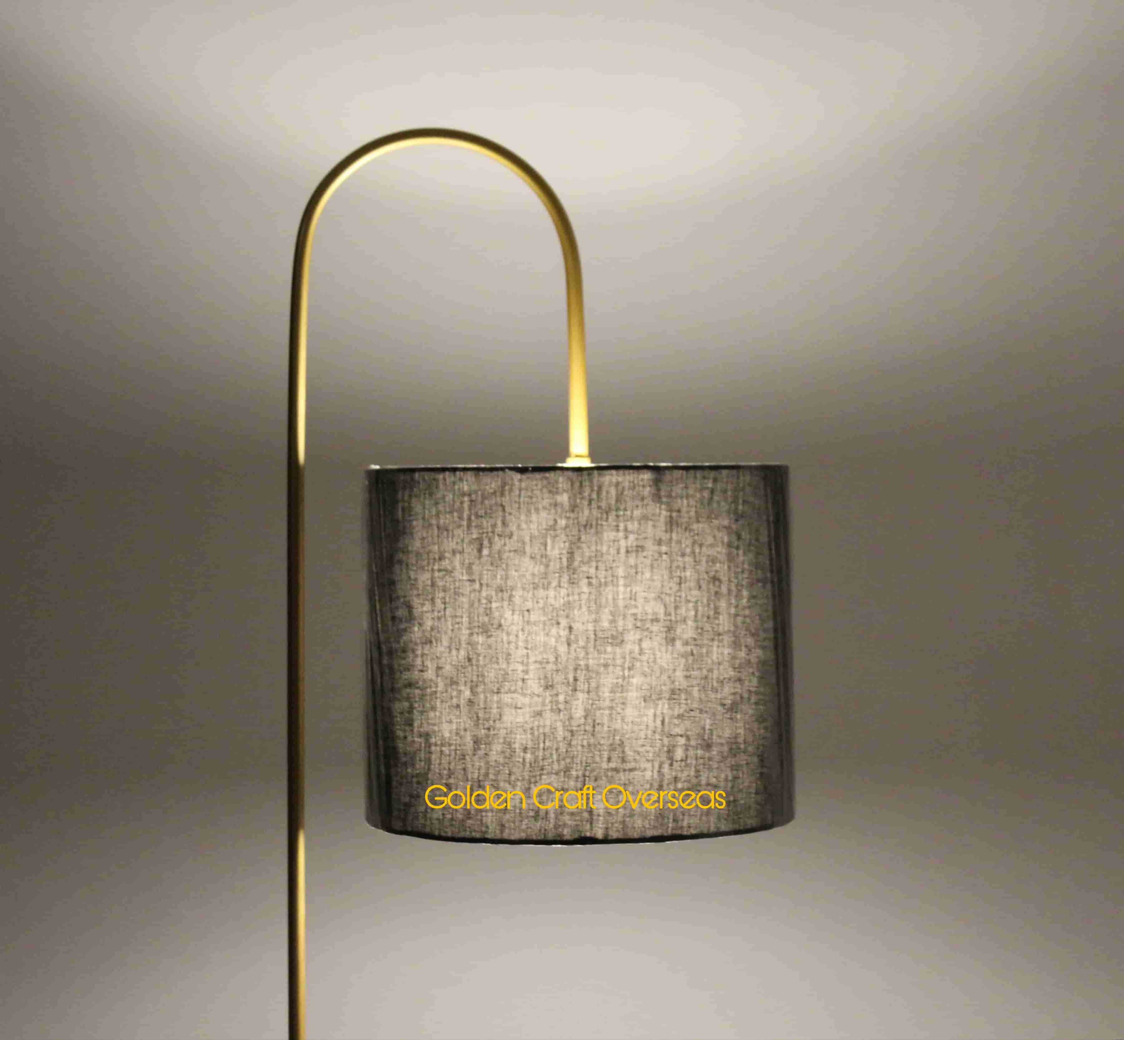 Floor Lamp Aka Side Table For Decors In Iron Powder Coated Finish - Color: Gold