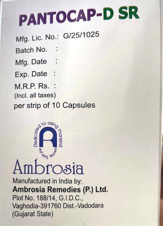 Pantoprazole Gastro Resistant And Domperidone Prolonged Release Capsules Ip - Storage Instructions: Keep In Cool