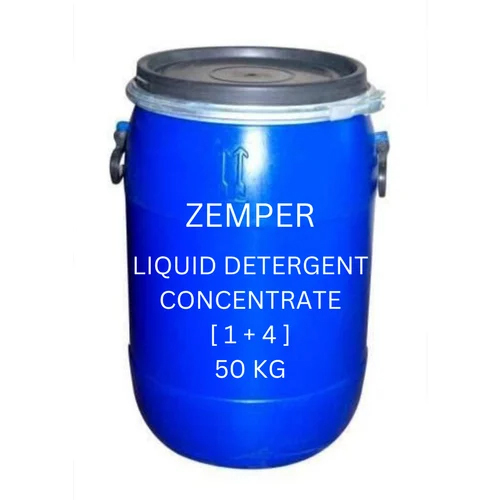 Zemper Liquid Detergent Concentrate - 50 KG Drum, 3 Year Shelf Life, pH 7.5, Blue Color - Ideal for Deep Cleaning Cloth, Floors, and Hard Surfaces