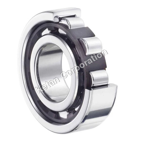 Cylindrical Roller Bearing - Chromium Steel, Fixed Size, Silver Color | Single Row, Polished Surface Finishing, Industrial Use, Warranty Included